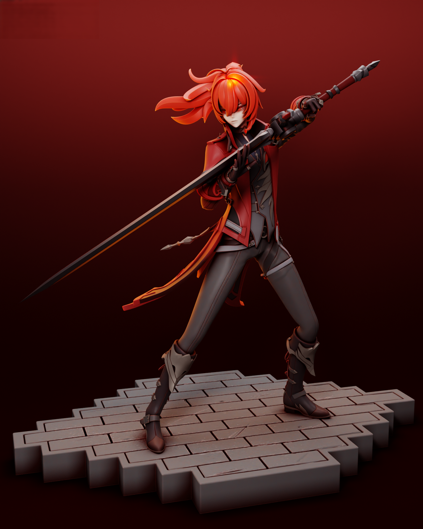 Diluc - Genshin Impact - STL 3D Print Files - 3D Printed Garage Kit ガレージキット Resin Model Scale Figure フィギュア