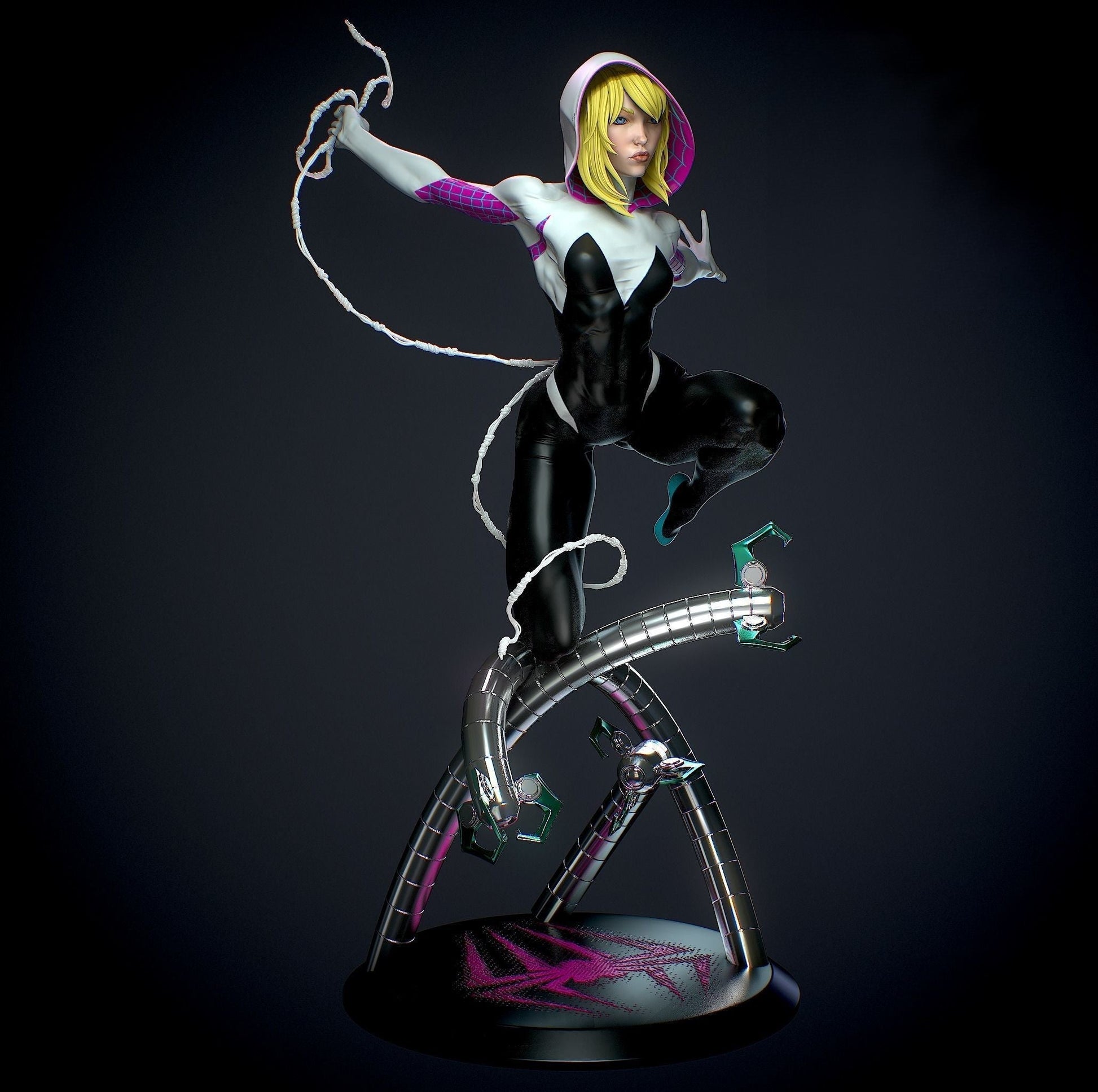 1427 Spider Gwen Special Edition - STL 3D Print Files - 3D Printed Garage Kit ガレージキット Resin Model Scale Figure フィギュア