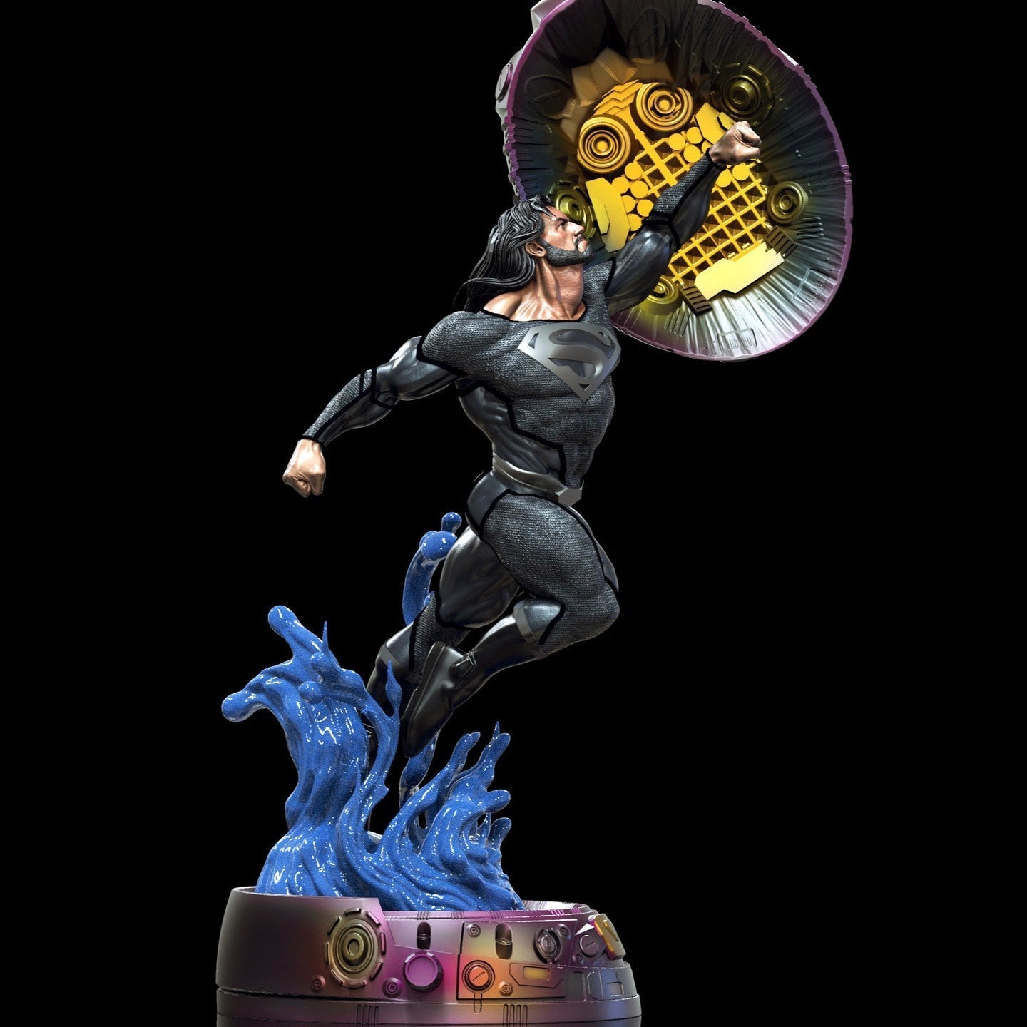 Superman Black Suit - DC Comics - STL 3D Print Files - 3D Printed Garage Kit ガレージキット Resin Model Scale Figure フィギュア