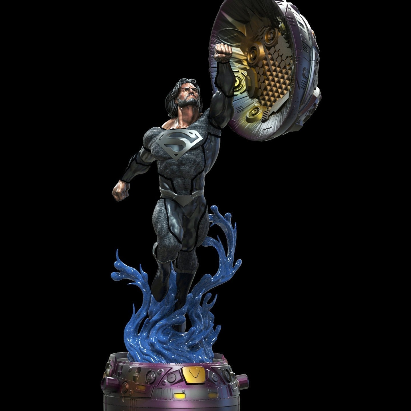 Superman Black Suit - DC Comics - STL 3D Print Files - 3D Printed Garage Kit ガレージキット Resin Model Scale Figure フィギュア