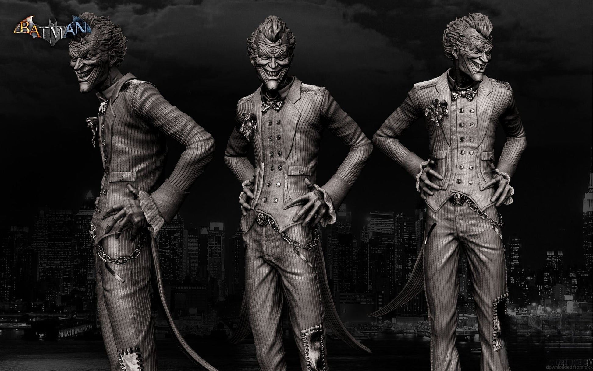 The Joker - Batman - Arkham Knight - STL 3D Print Files - 3D Printed Garage Kit ガレージキット Resin Model Scale Figure フィギュア