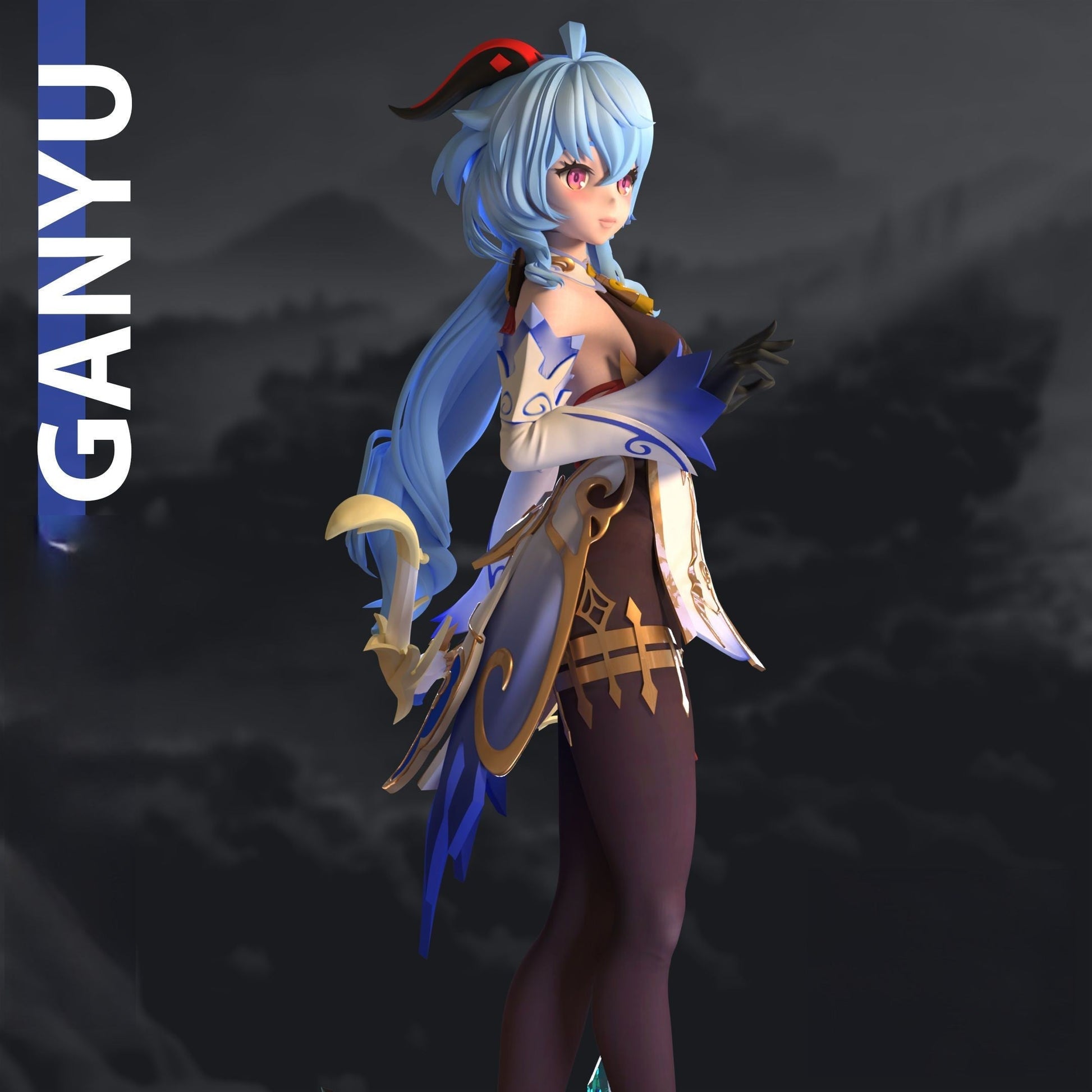Ganyu - Genshin Impact - STL 3D Print Files - 3D Printed Garage Kit ガレージキット Resin Model Scale Figure フィギュア