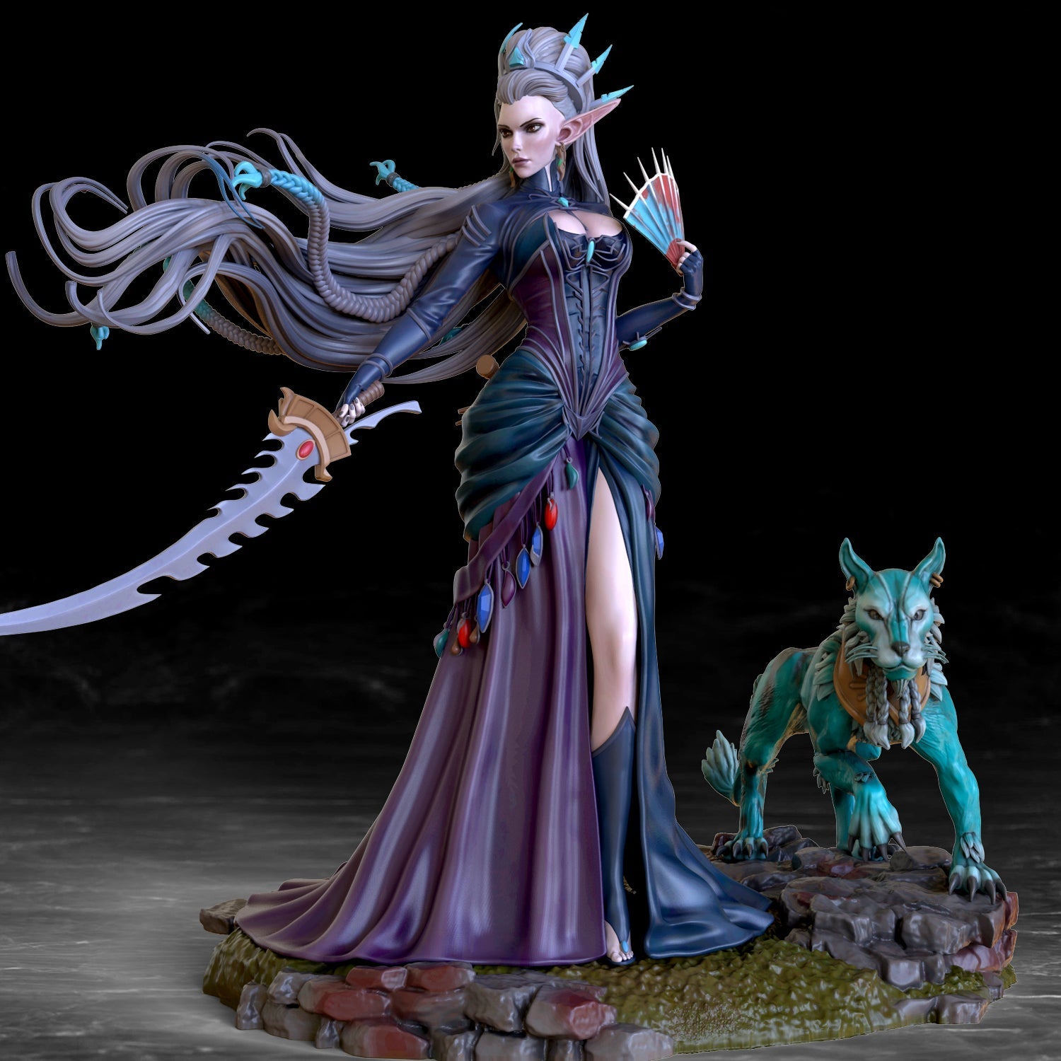 Yvraine Special Edition with Gyrinx - Warhammer 40K 1/8 Scale - 3D Printed Garage Kit ガレージキット Resin Model Scale Figure フィギュア