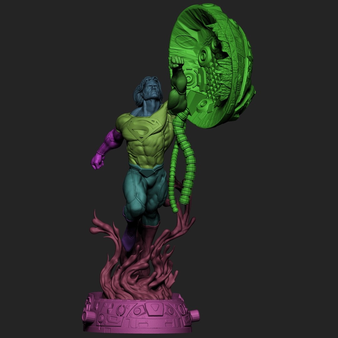 Superman Black Suit - DC Comics - STL 3D Print Files - 3D Printed Garage Kit ガレージキット Resin Model Scale Figure フィギュア