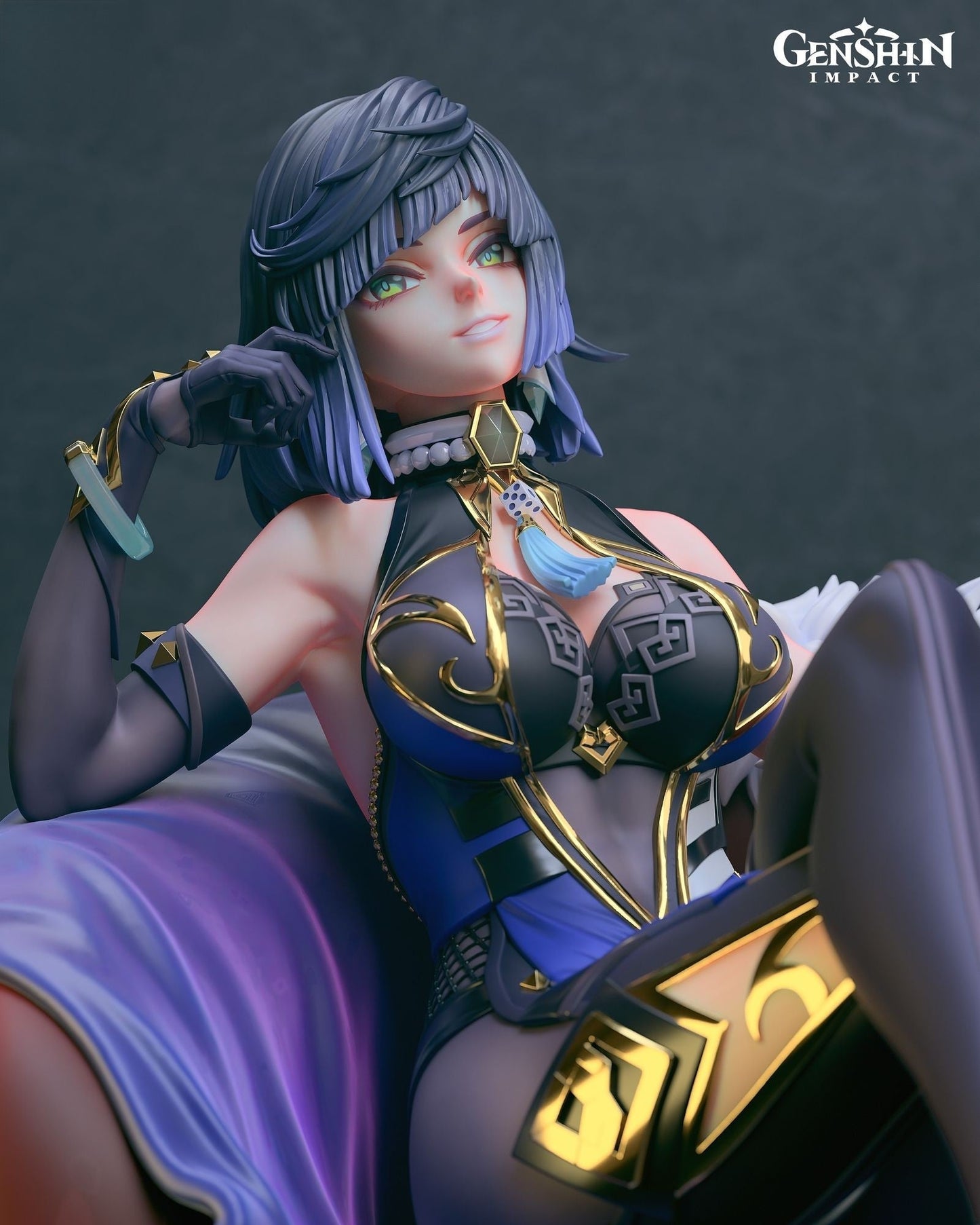 Yelan - Genshin Impact - STL 3D Print Files - 3D Printed Garage Kit ガレージキット Resin Model Scale Figure フィギュア
