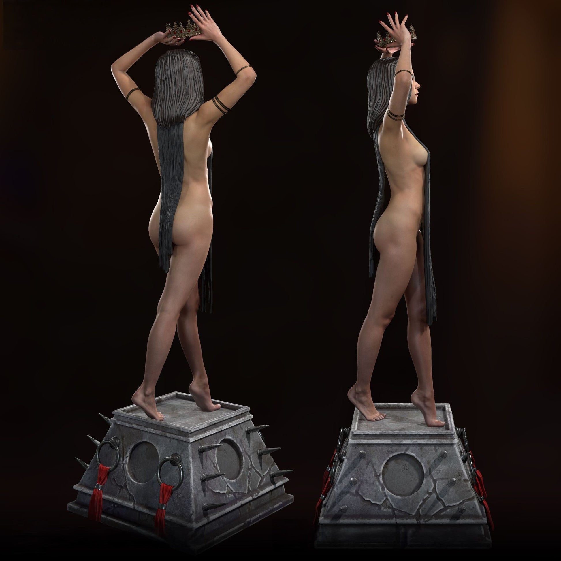Nude Lady Special Edition - STL 3D Print Files - 3D Printed Garage Kit ガレージキット Resin Model Scale Figure フィギュア