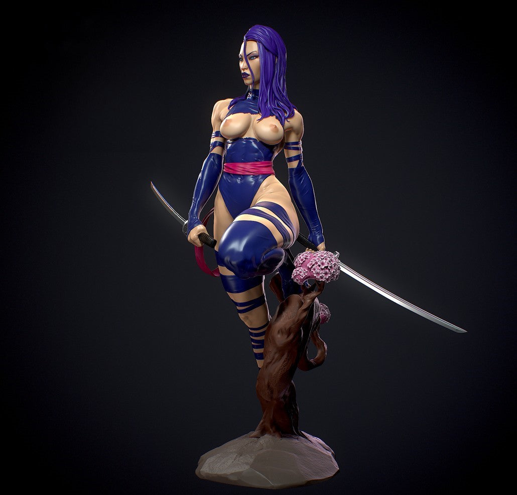 1331 Psylocke Special Edition - X-men - STL 3D Print Files - 3D Printed Garage Kit ガレージキット Resin Model Scale Figure フィギュア