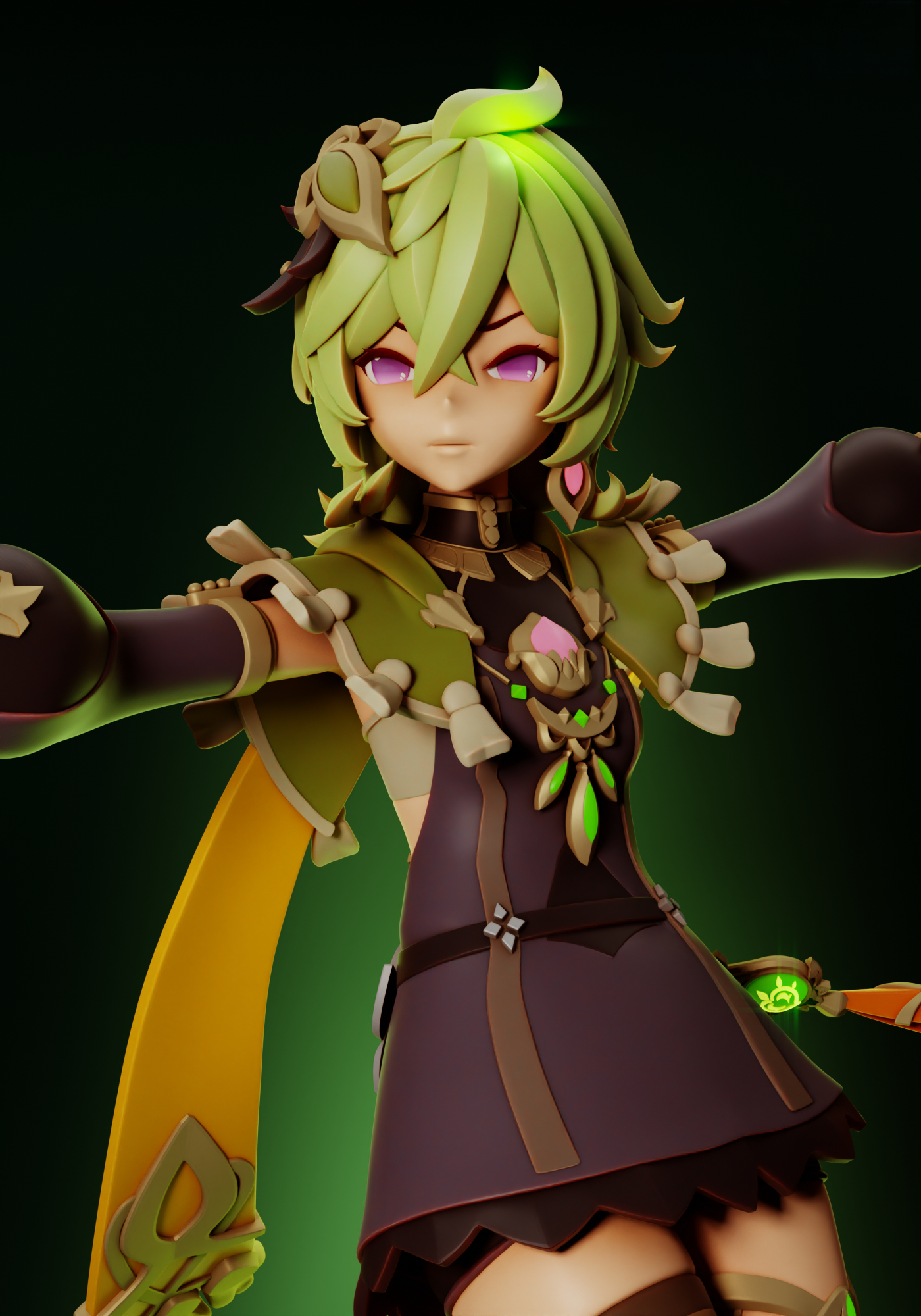 Collei - Genshin Impact - STL 3D Print Files - 3D Printed Garage Kit ガレージキット Resin Model Scale Figure フィギュア