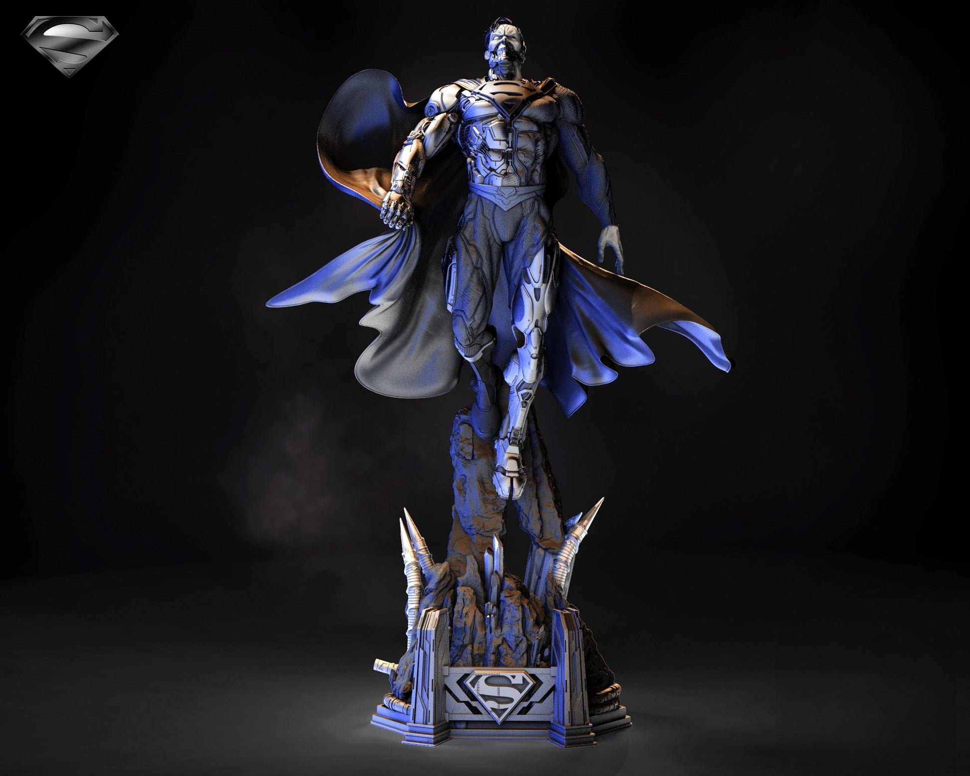 Cyborg Superman - DC COMICS - STL 3D Print Files - 3D Printed Garage Kit ガレージキット Resin Model Scale Figure フィギュア