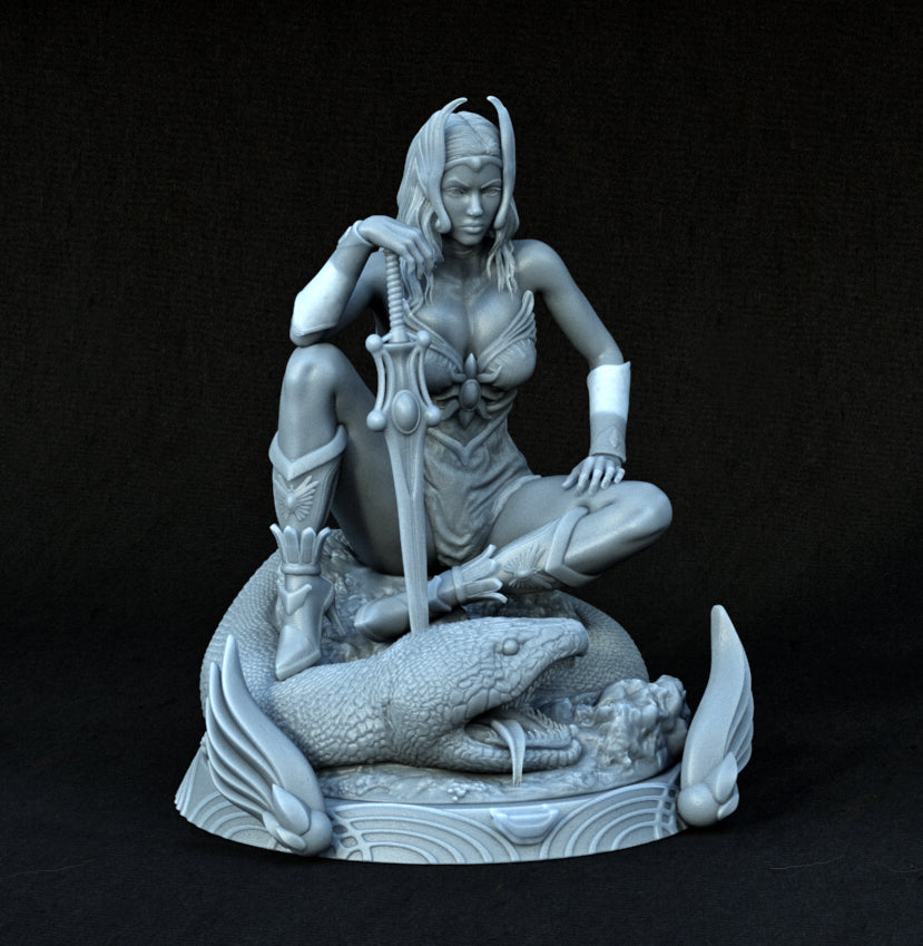 Warrior Woman Special Edition - STL 3D Print Files - 3D Printed Garage Kit ガレージキット Resin Model Scale Figure フィギュア