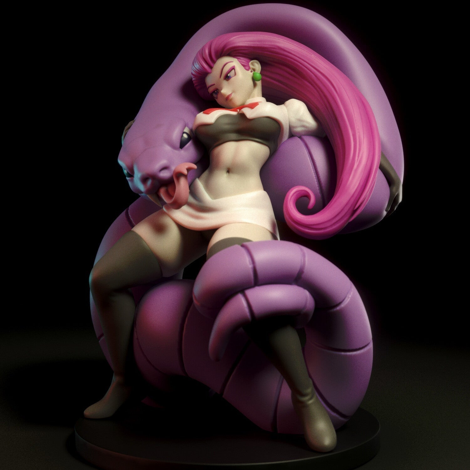 Jessie Special Edition and Arbok - Pokemon - STL 3D Print Files - 3D Printed Garage Kit ガレージキット Resin Model Scale Figure フィギュア