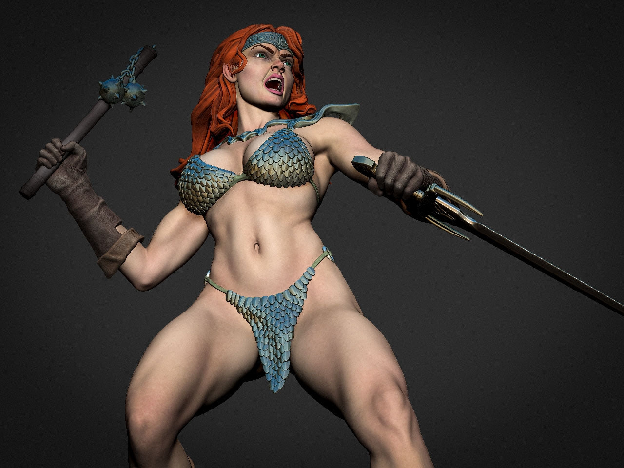 1396 Red Sonja Special Edition - Marvel Comics - STL 3D Print Files - 3D Printed Garage Kit ガレージキット Resin Model Scale Figure フィギュア