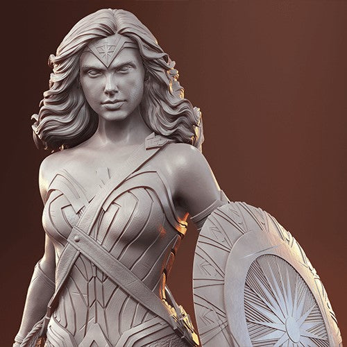 1402 Wonder Woman Gal Gadot - STL 3D Print Files - 3D Printed Garage Kit ガレージキット Resin Model Scale Figure フィギュア