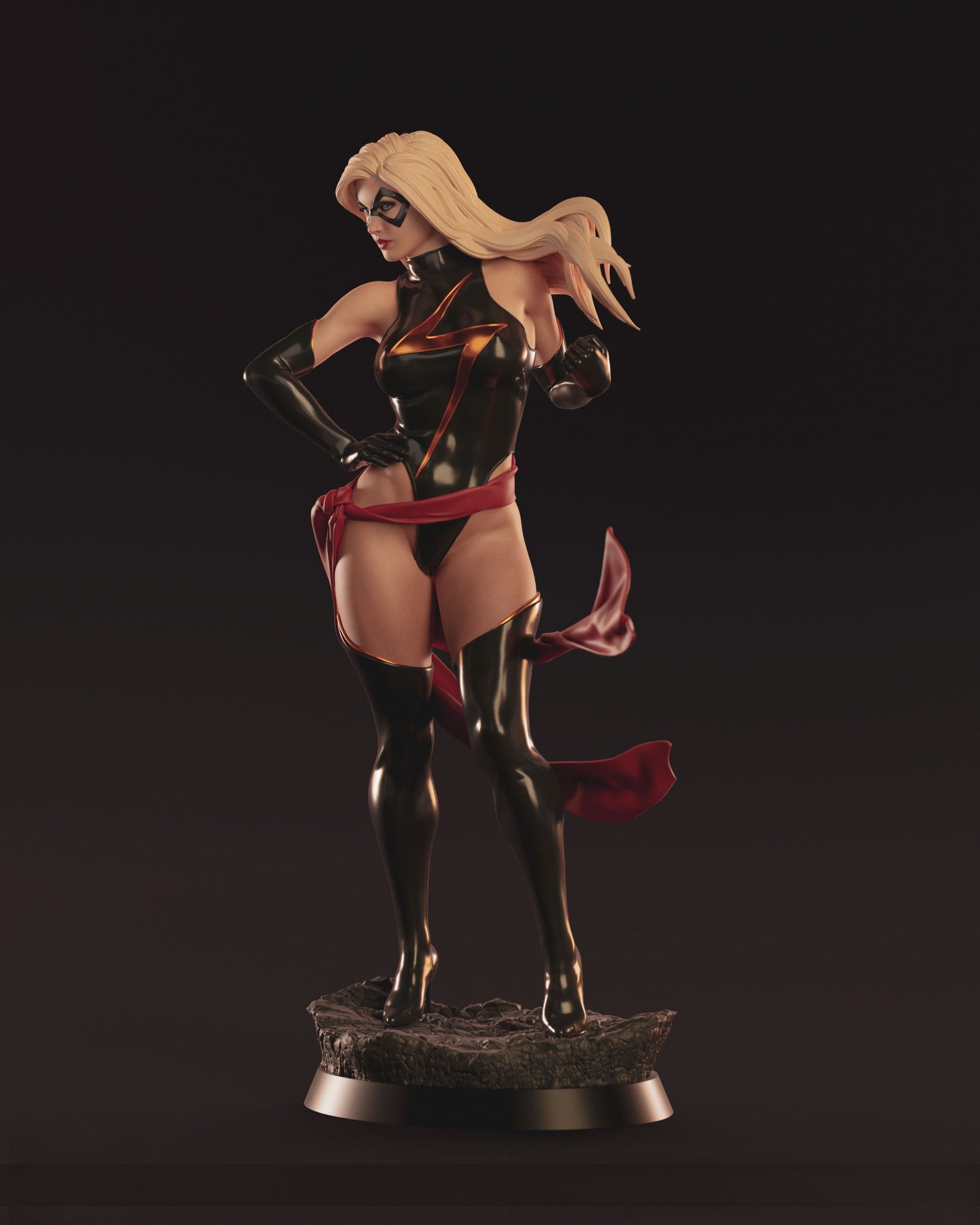 Ms. Marvel Special Edition - Carol Denvers - STL 3D Print Files - 3D Printed Garage Kit ガレージキット Resin Model Scale Figure フィギュア