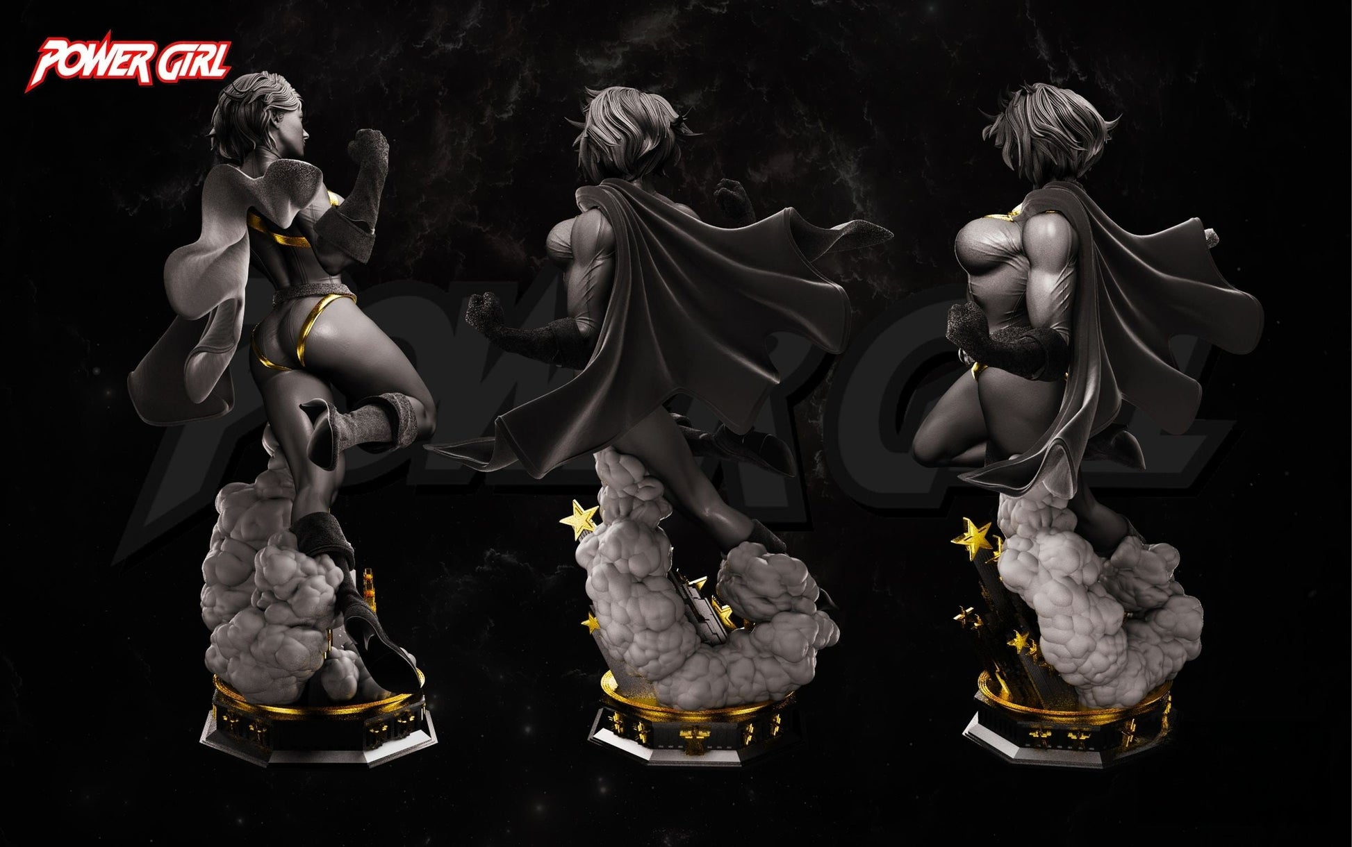 Power Girl - STL 3D Print Files - 3D Printed Garage Kit ガレージキット Resin Model Scale Figure フィギュア