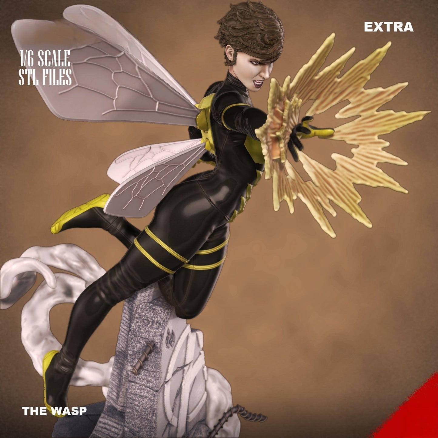 The Wasp - Marvel Comics 1/8 Scale - 3D Printed Garage Kit ガレージキット Resin Model Scale Figure フィギュア