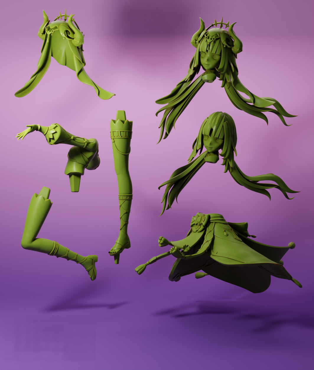 Nilou - Genshin Impact - STL 3D Print Files - 3D Printed Garage Kit ガレージキット Resin Model Scale Figure フィギュア