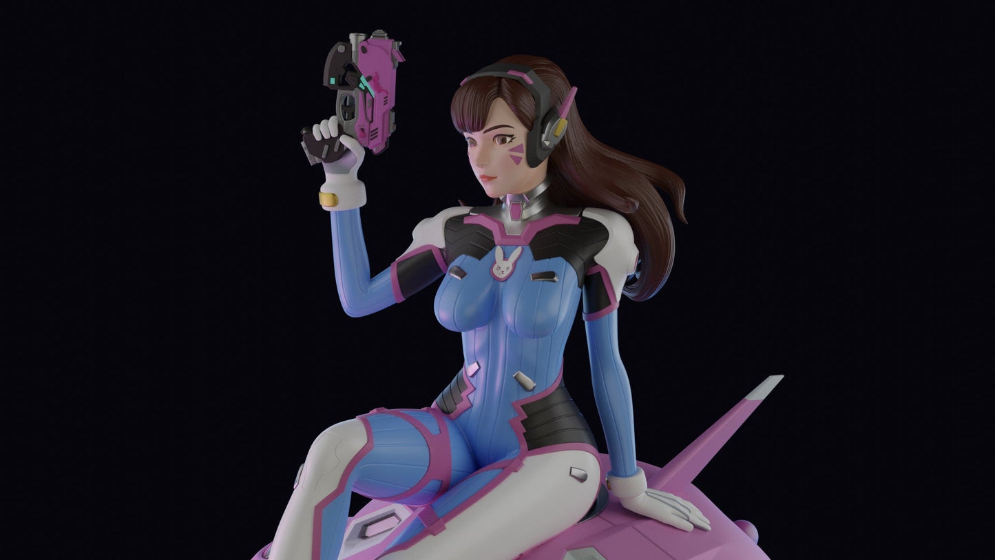 D.Va Special Edition - Overwatch - STL 3D Print Files - 3D Printed Garage Kit ガレージキット Resin Model Scale Figure フィギュア