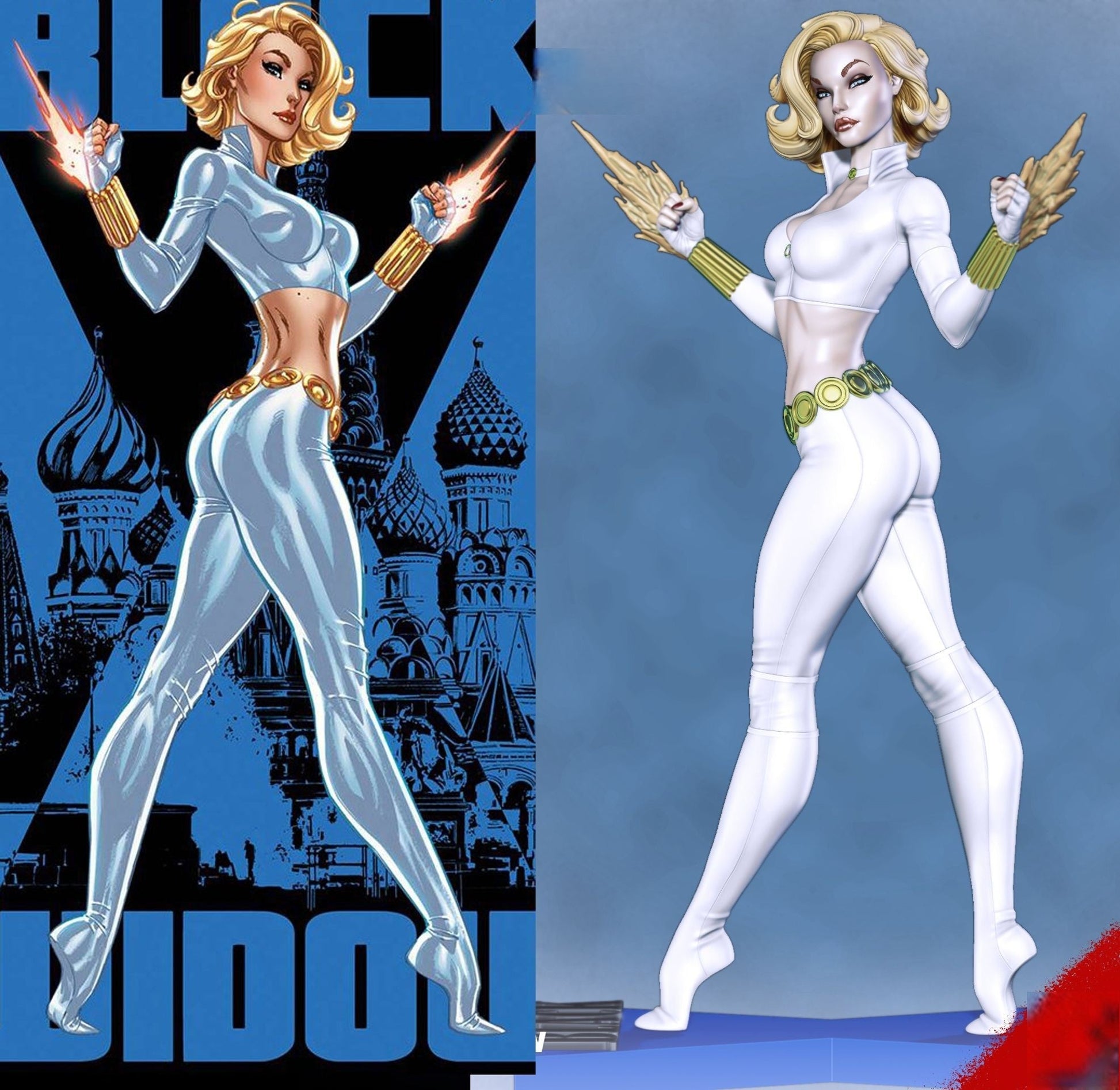 Black Widow Comic Special Edition - STL 3D Print Files - 3D Printed Garage Kit ガレージキット Resin Model Scale Figure フィギュア