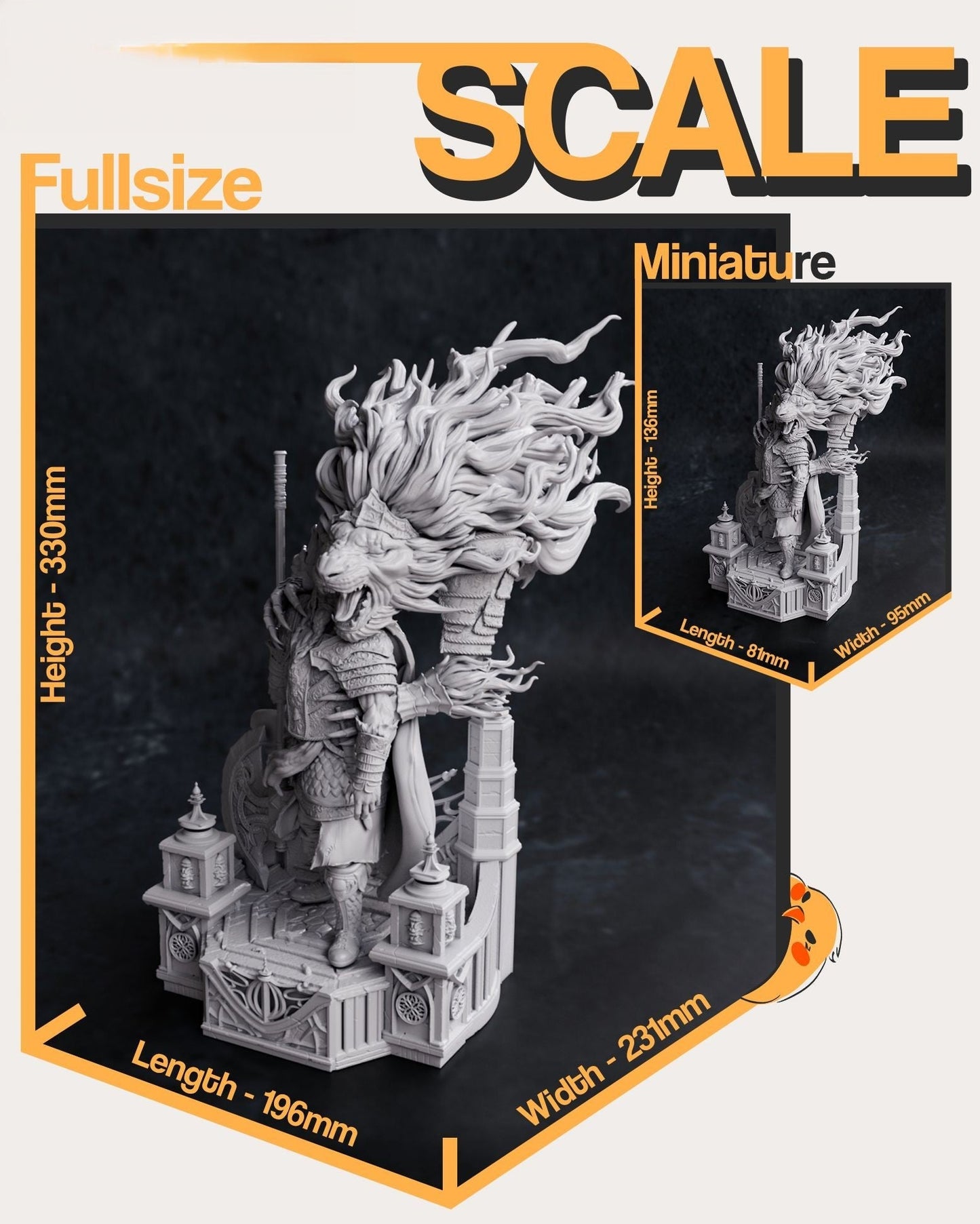 Godfrey - Elden Ring - STL 3D Print Files - 3D Printed Garage Kit ガレージキット Resin Model Scale Figure フィギュア