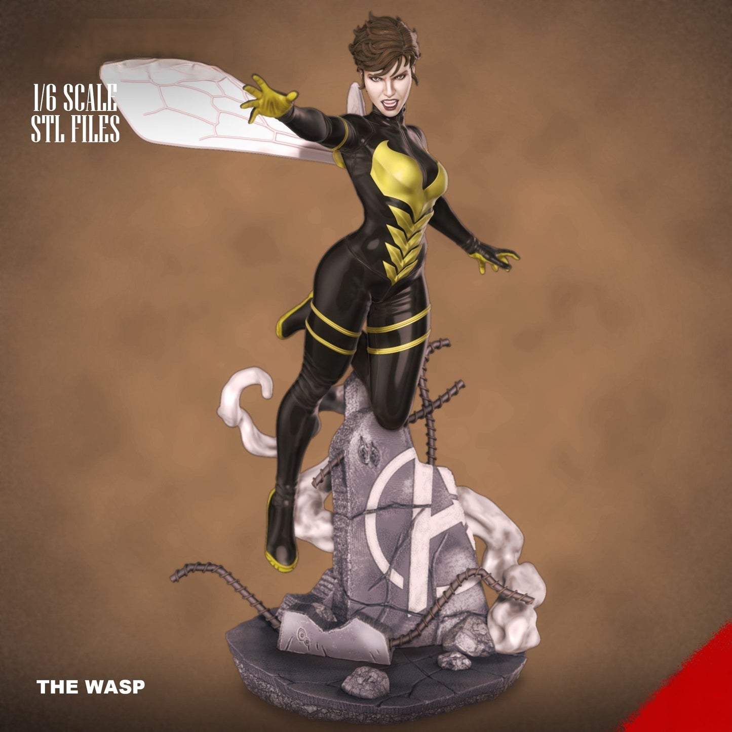 The Wasp - Marvel Comics 1/8 Scale - 3D Printed Garage Kit ガレージキット Resin Model Scale Figure フィギュア