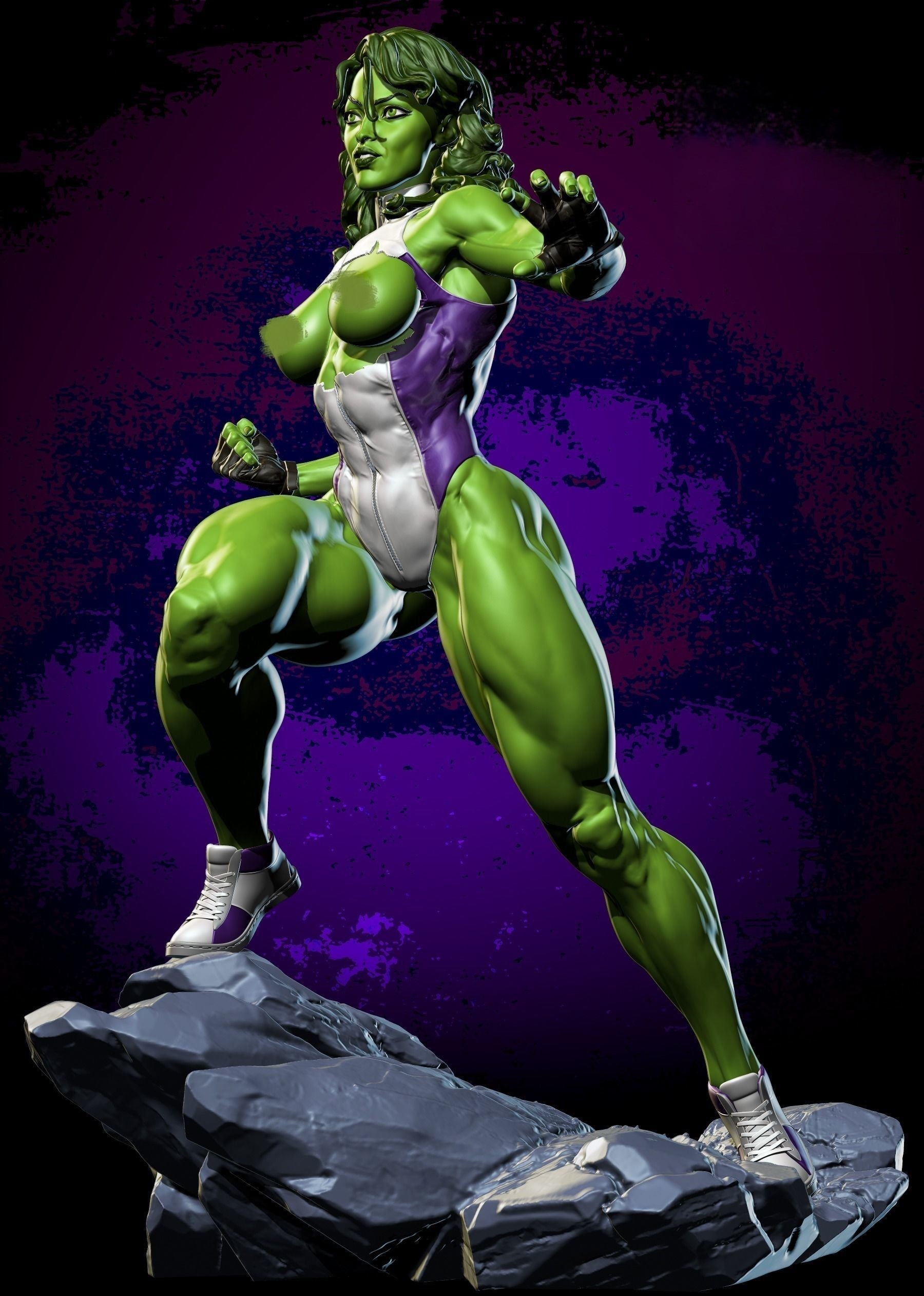 She Hulk Special Edition - Marvel Comics - STL 3D Print Files - 3D Printed Garage Kit ガレージキット Resin Model Scale Figure フィギュア