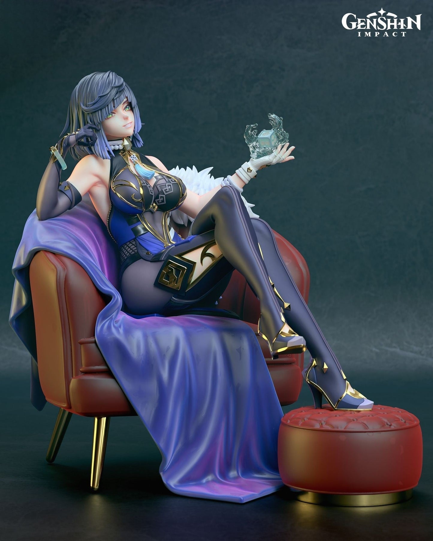 Yelan - Genshin Impact - STL 3D Print Files - 3D Printed Garage Kit ガレージキット Resin Model Scale Figure フィギュア