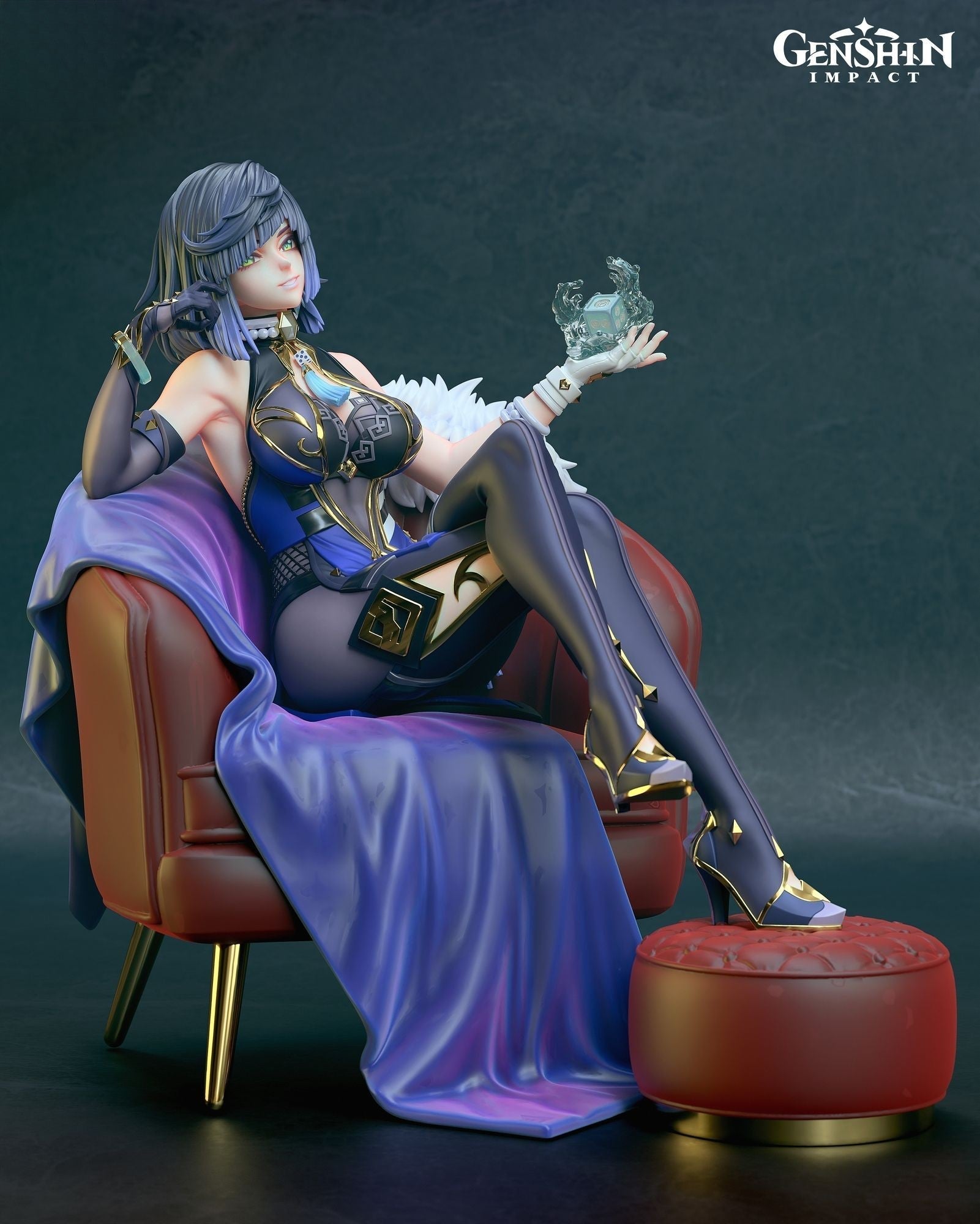 Yelan - Genshin Impact - STL 3D Print Files - 3D Printed Garage Kit ガレージキット Resin Model Scale Figure フィギュア