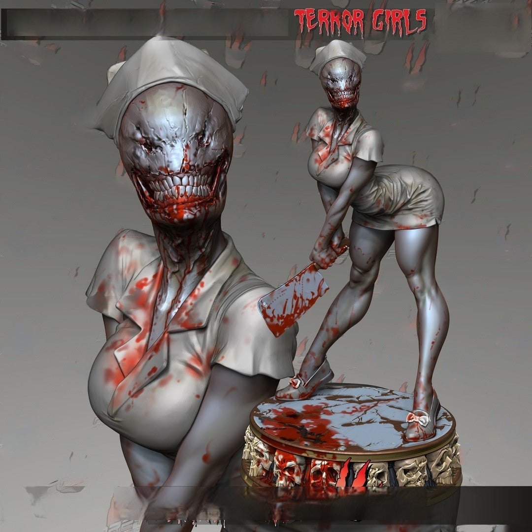Silent Hill Nurse - STL 3D Print Files - 3D Printed Garage Kit ガレージキット Resin Model Scale Figure フィギュア