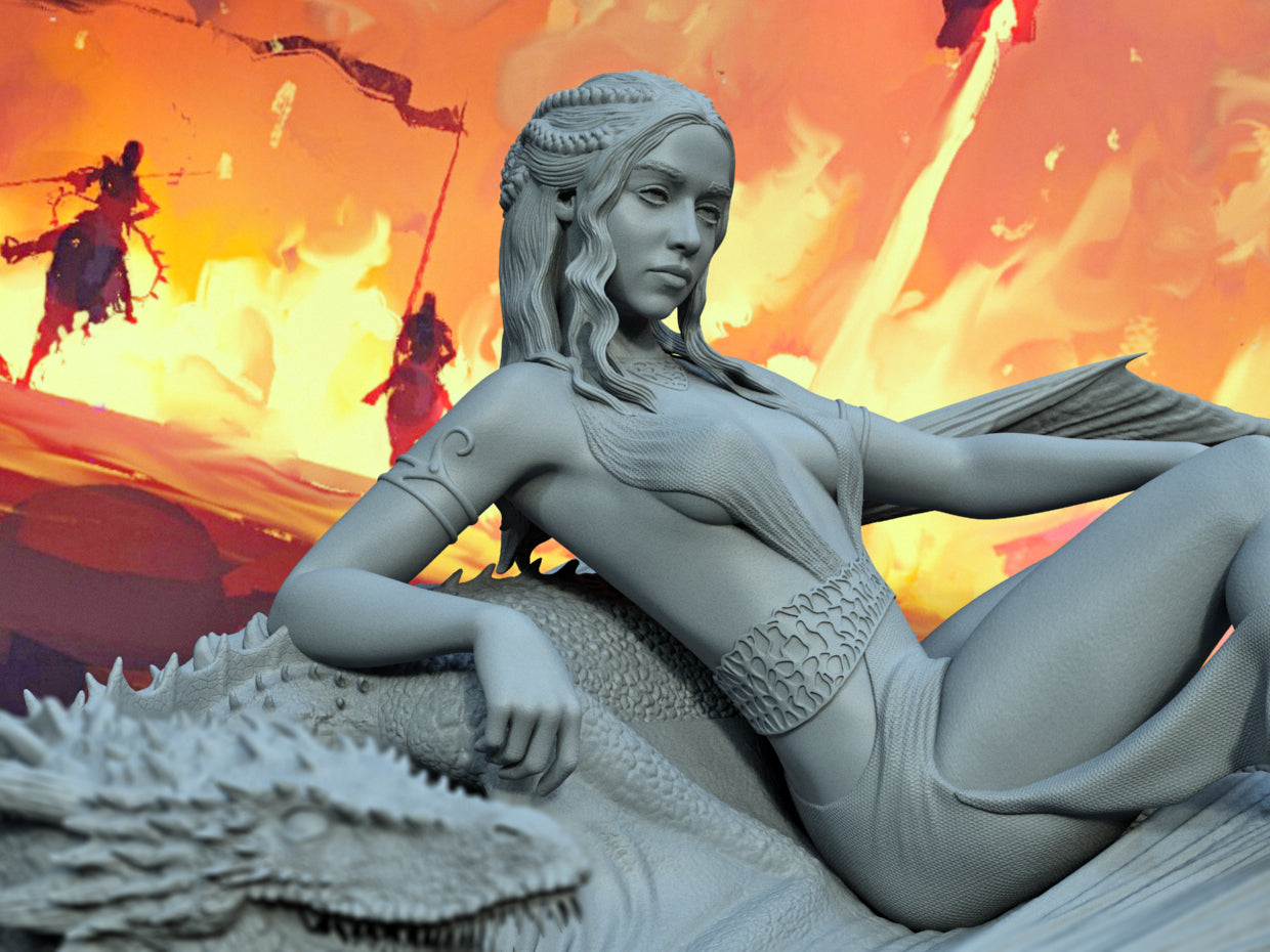 Daenerys Targaryen Special Edition - Game of Thrones - STL 3D Print Files - 3D Printed Garage Kit ガレージキット Resin Model Scale Figure フィギュア