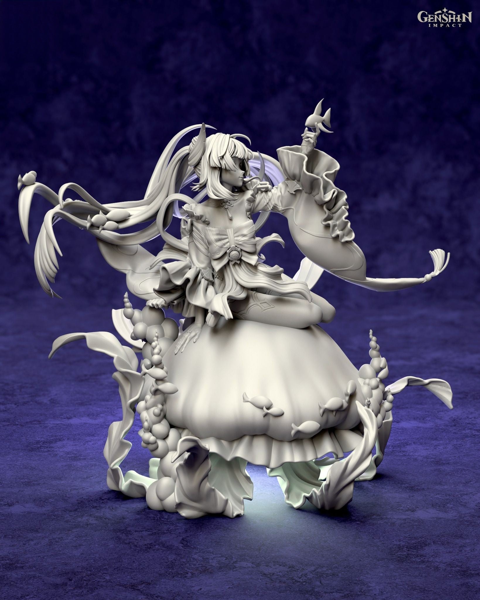 1323 Sangonomiya Kokomi - Genshin Impact - STL 3D Print Files - 3D Printed Garage Kit ガレージキット Resin Model Scale Figure フィギュア