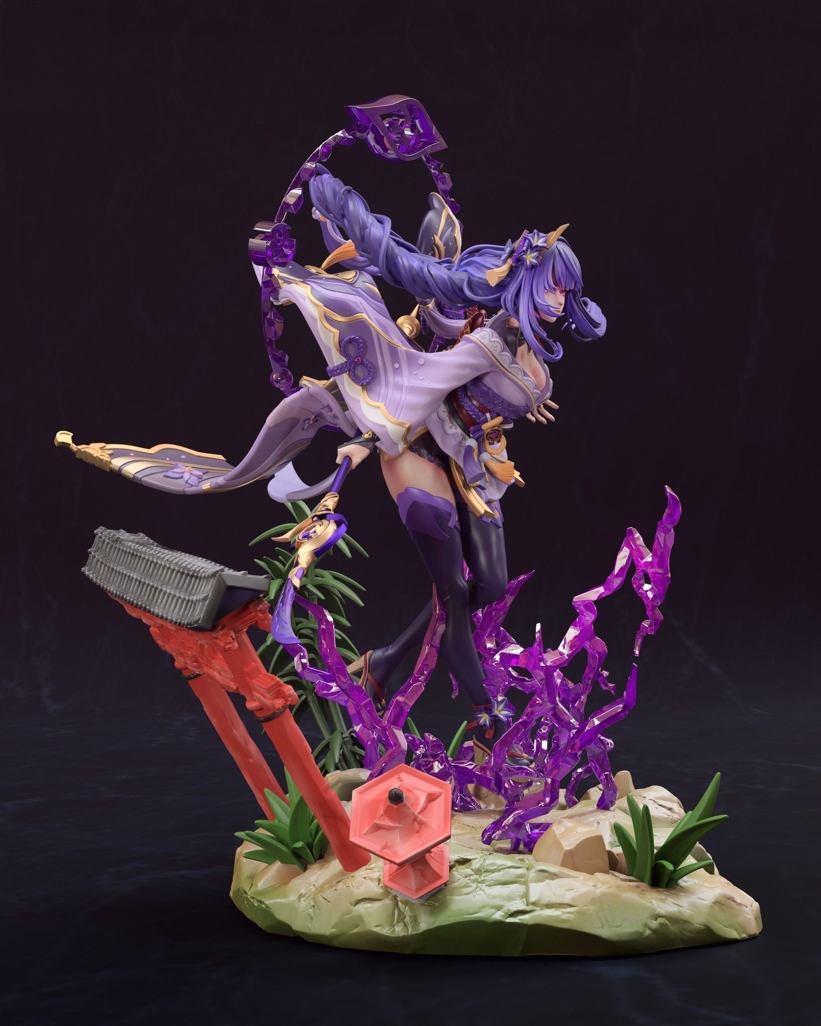 Raiden Shogun - Genshin Impact - STL 3D Print Files - 3D Printed Garage Kit ガレージキット Resin Model Scale Figure フィギュア