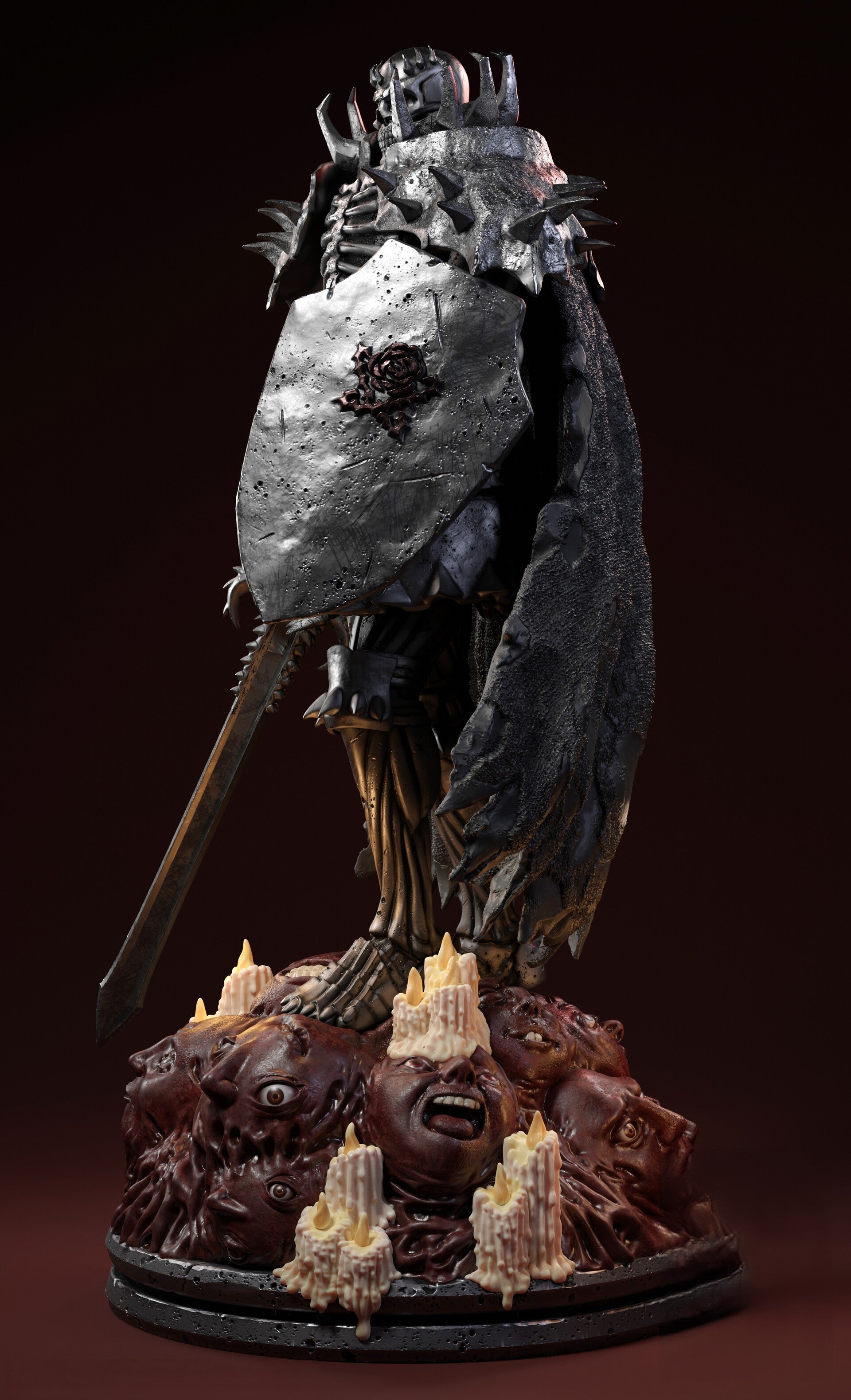 Skull Knight - Berserk 1/8 Scale - 3D Printed Garage Kit ガレージキット Resin Model Scale Figure フィギュア