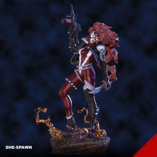 She-Spawn - Jessica Priest - STL 3D Print Files - 3D Printed Garage Kit ガレージキット Resin Model Scale Figure フィギュア
