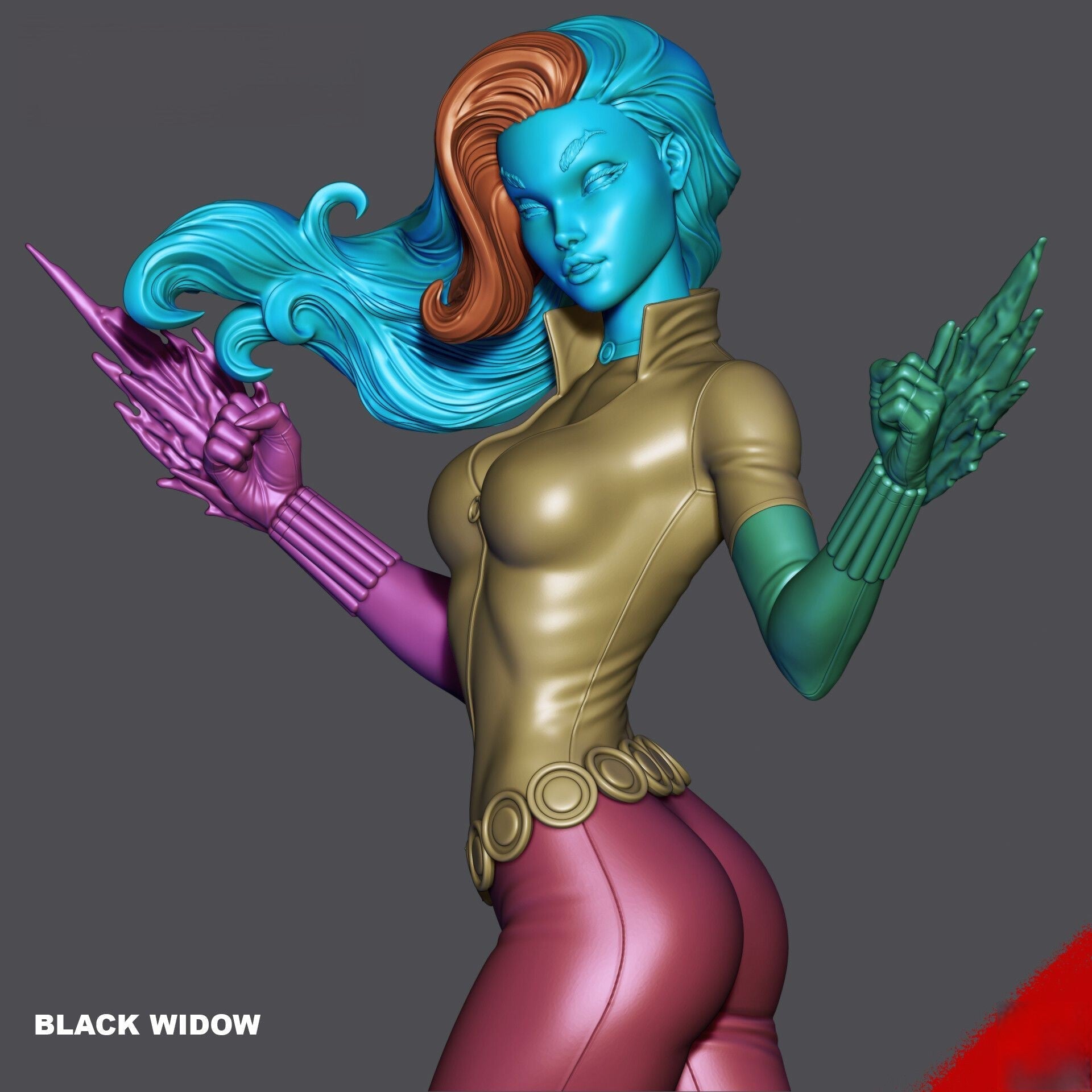 Black Widow Comic Special Edition - STL 3D Print Files - 3D Printed Garage Kit ガレージキット Resin Model Scale Figure フィギュア