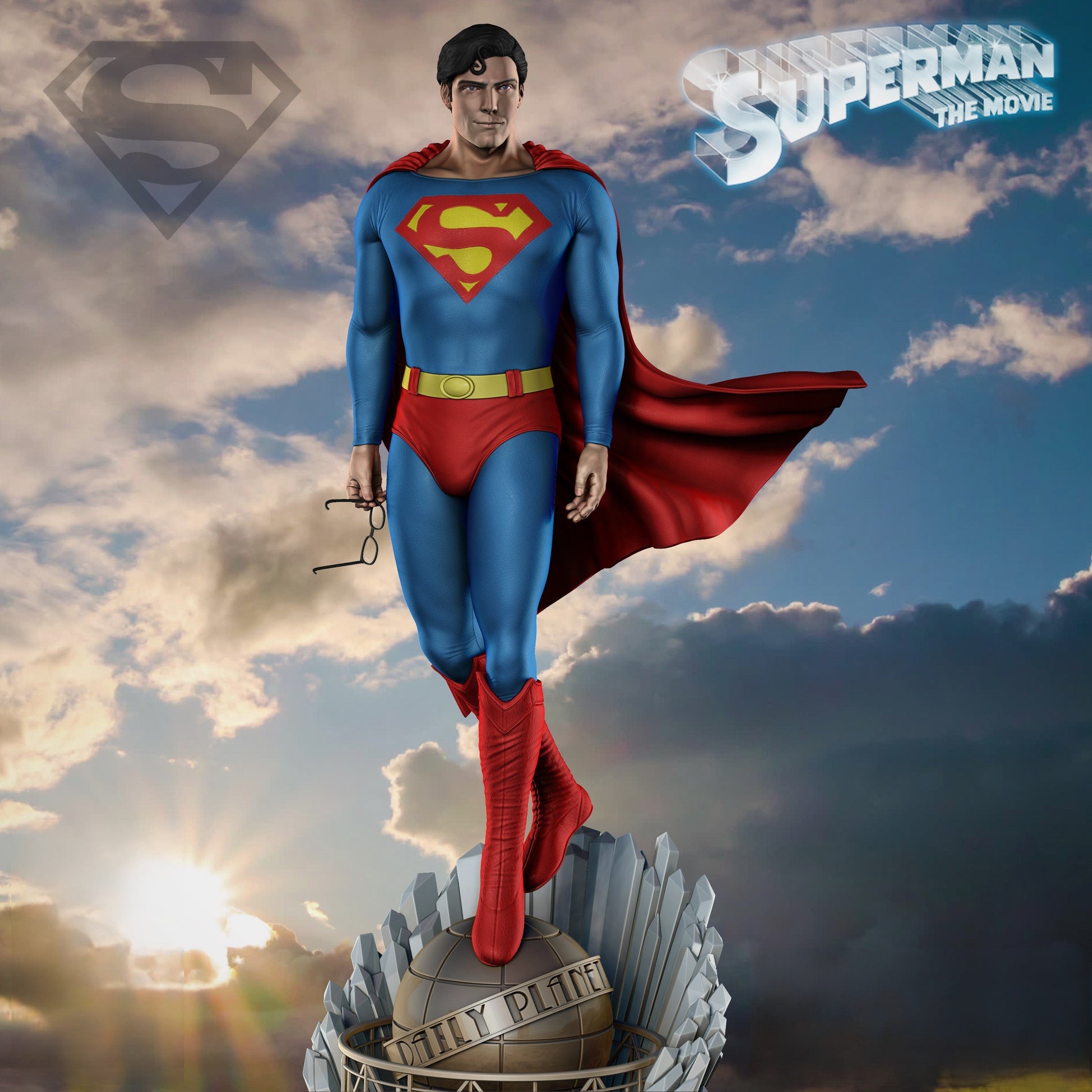 Superman - Christopher Reeve - STL 3D Print Files - 3D Printed Garage Kit ガレージキット Resin Model Scale Figure フィギュア