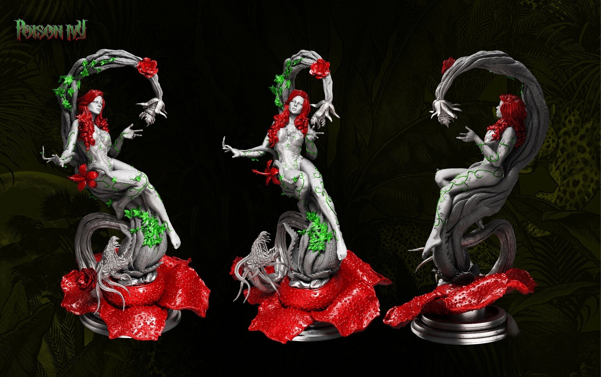 Poision Ivy - STL 3D Print Files - 3D Printed Garage Kit ガレージキット Resin Model Scale Figure フィギュア
