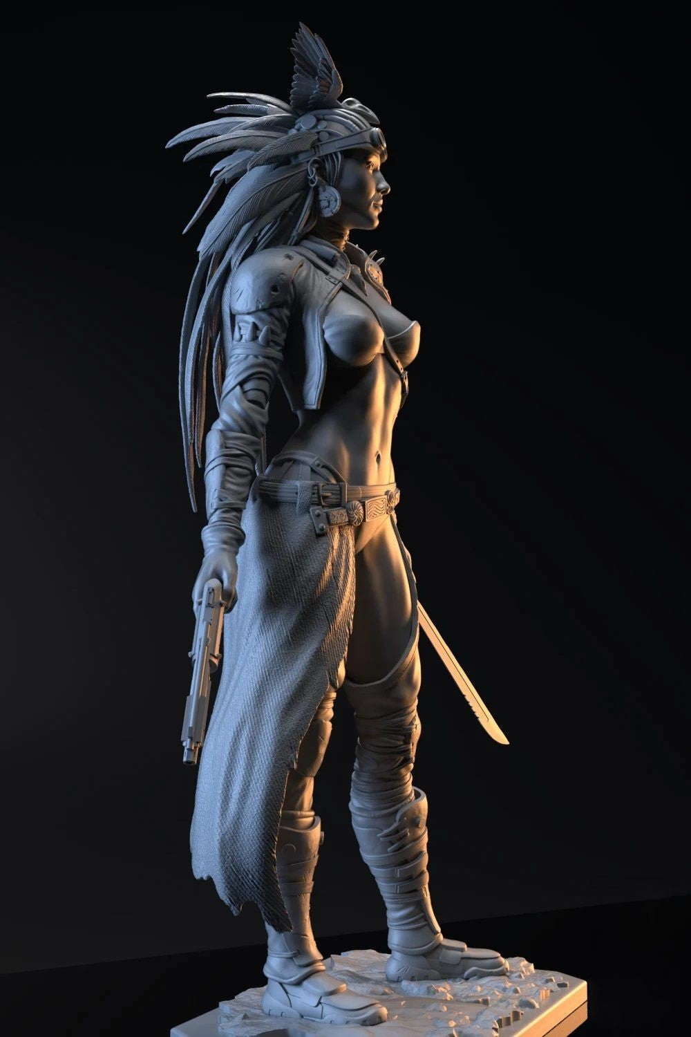 Sacheen Special Edition - The Wasteland Survivor - STL 3D Print Files - 3D Printed Garage Kit ガレージキット Resin Model Scale Figure フィギュア