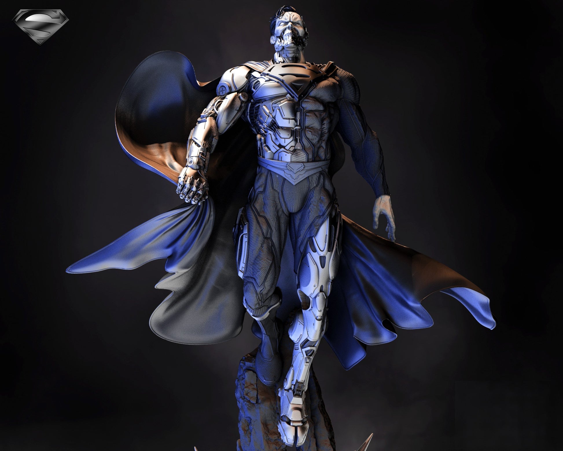 Cyborg Superman - DC COMICS - STL 3D Print Files - 3D Printed Garage Kit ガレージキット Resin Model Scale Figure フィギュア