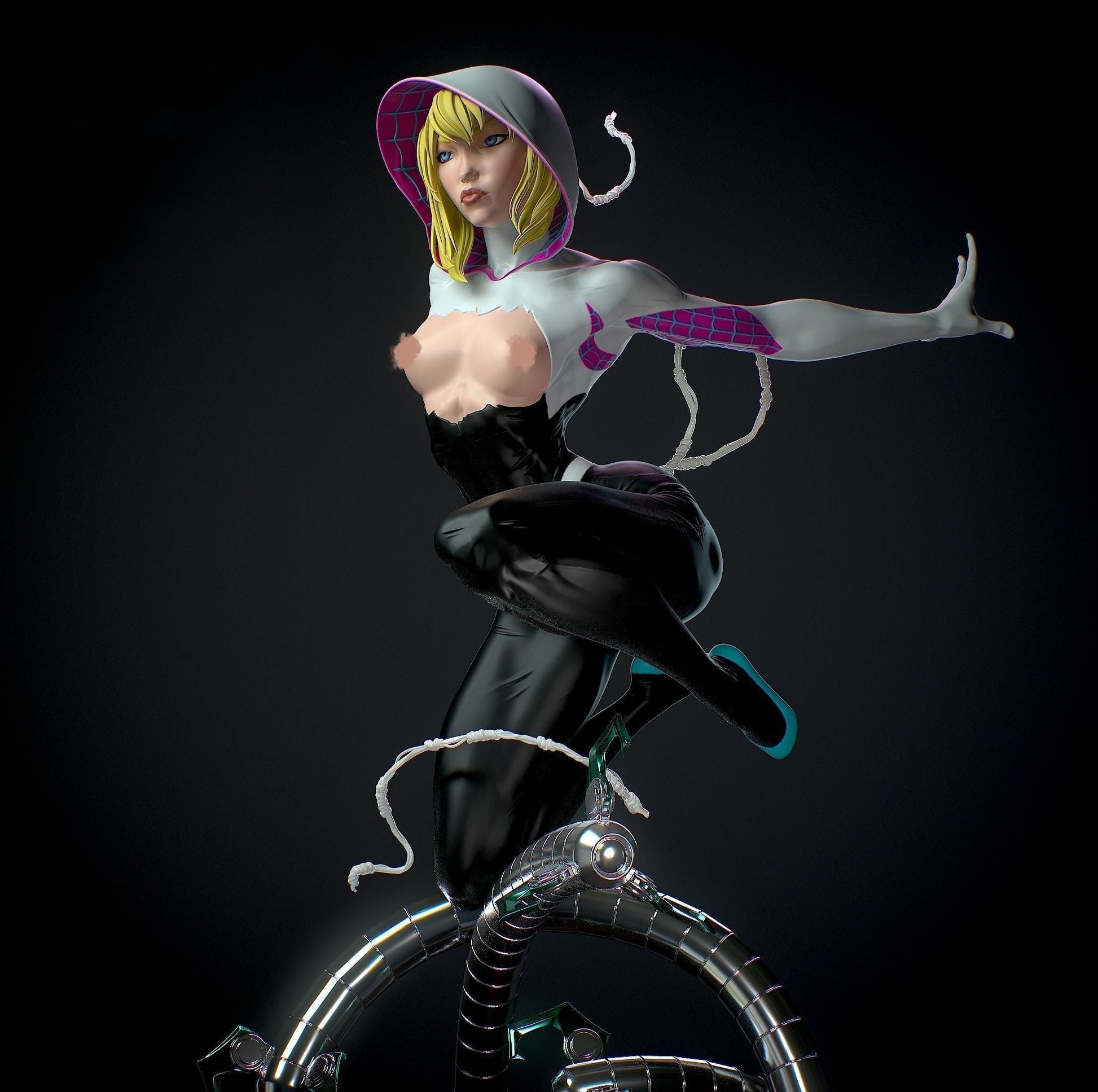 1427 Spider Gwen Special Edition - STL 3D Print Files - 3D Printed Garage Kit ガレージキット Resin Model Scale Figure フィギュア