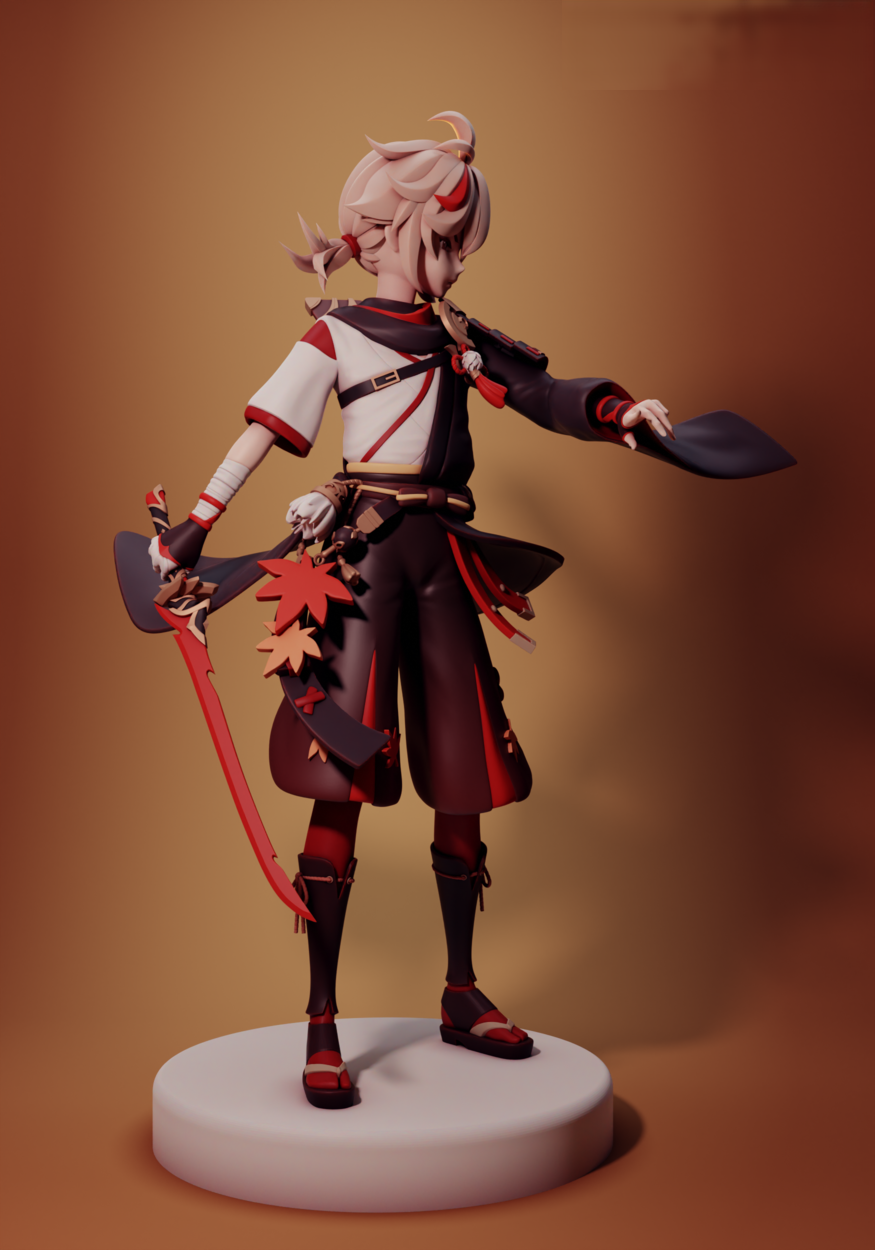 Kaedehara Kazuha - Genshin Impact - STL 3D Print Files - 3D Printed Garage Kit ガレージキット Resin Model Scale Figure フィギュア