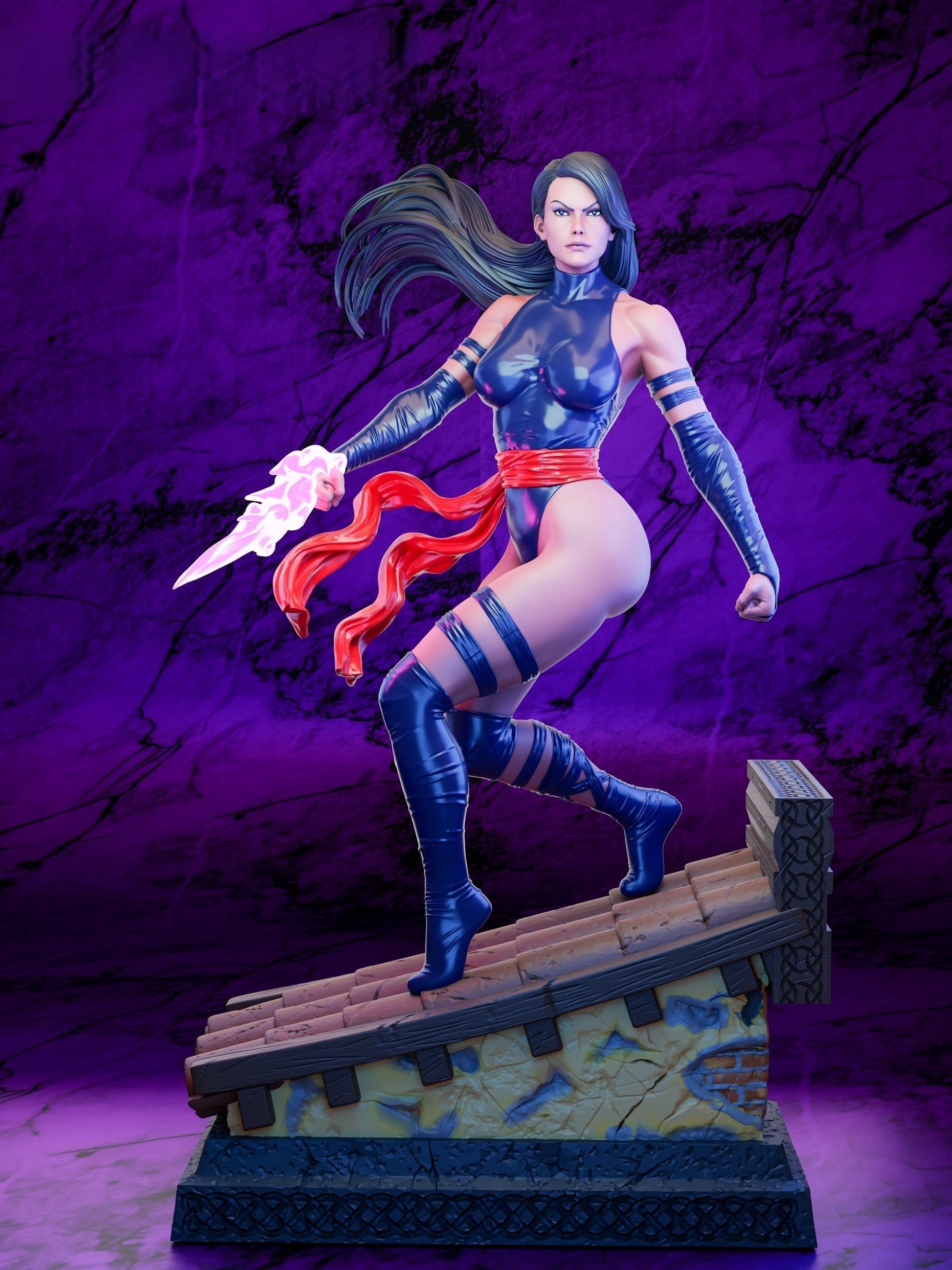 1452 Psylocke Special Edition - X-MEN - STL 3D Print Files - 3D Printed Garage Kit ガレージキット Resin Model Scale Figure フィギュア