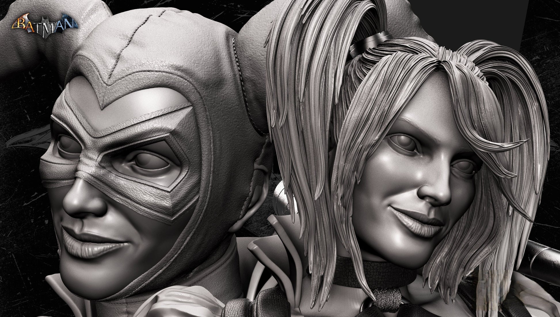 Harley Quinn Sculpture & Bust - STL 3D Print Files - 3D Printed Garage Kit ガレージキット Resin Model Scale Figure フィギュア