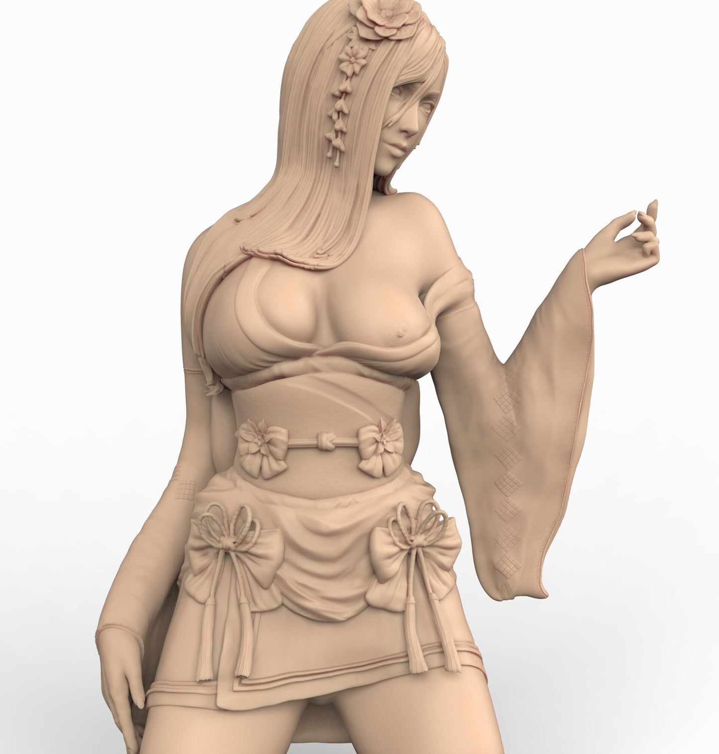 Tifa Special Edition - Final Fantasy 7 Kimono version - STL 3D Print Files - 3D Printed Garage Kit ガレージキット Resin Model Scale Figure フィギュア
