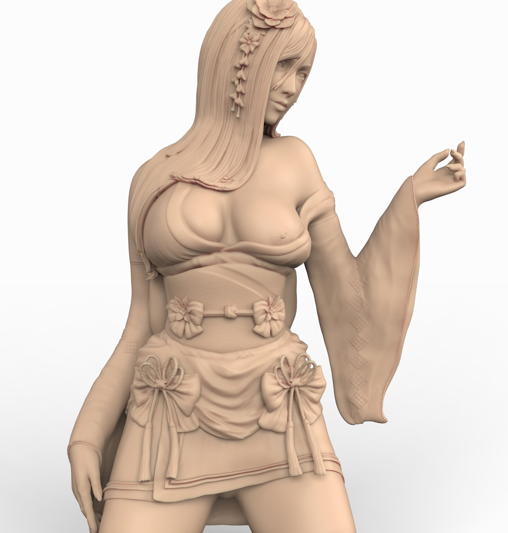Tifa Special Edition - Final Fantasy 7 Kimono version - STL 3D Print Files - 3D Printed Garage Kit ガレージキット Resin Model Scale Figure フィギュア