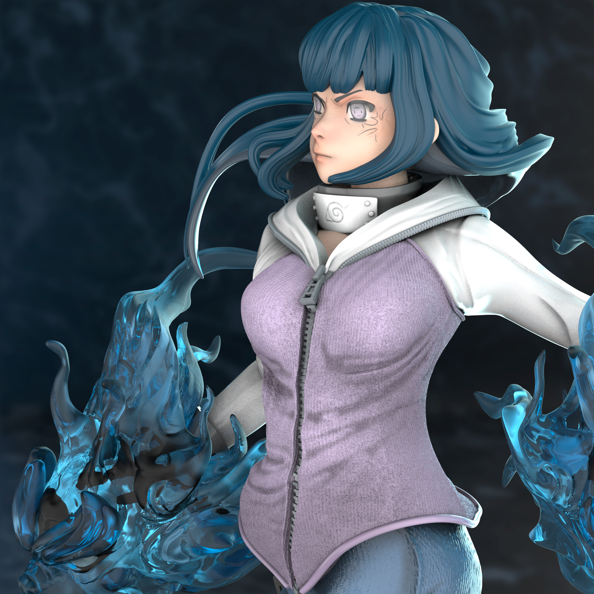 Hinata Hyuga Special Edition - Naruto - STL 3D Print Files - 3D Printed Garage Kit ガレージキット Resin Model Scale Figure フィギュア