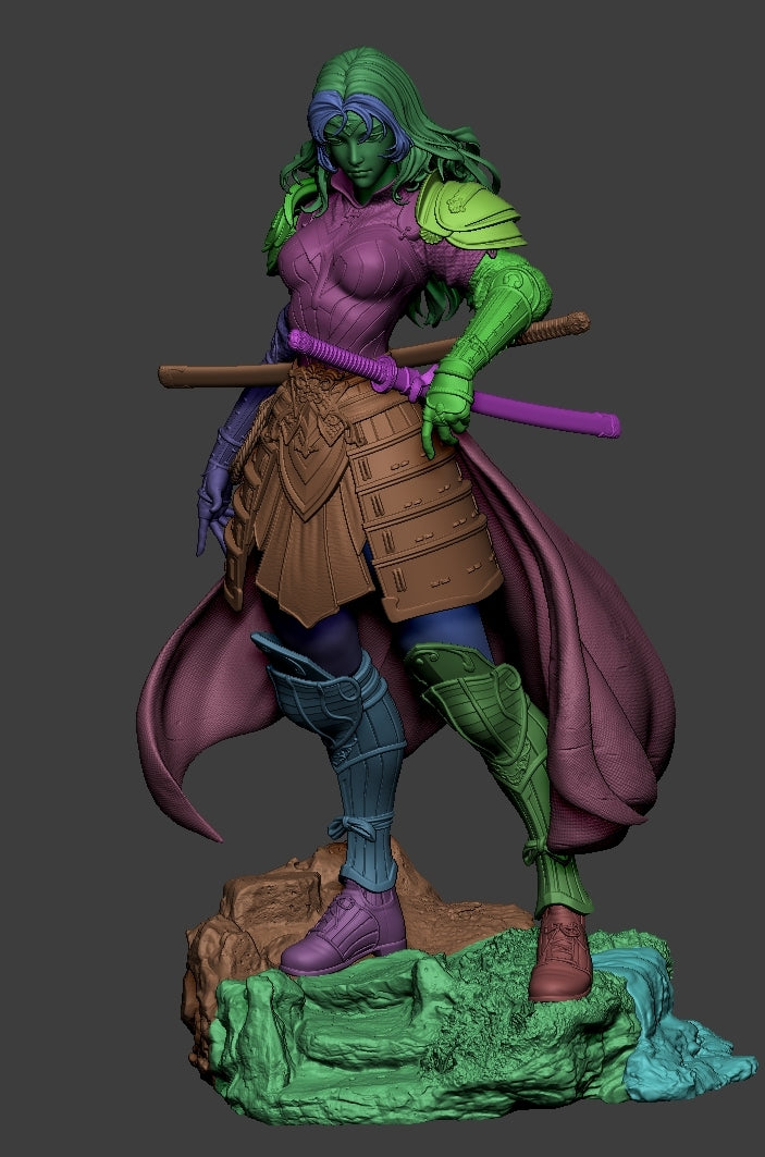Samurai Wonder Woman 1/8 Scale - 3D Printed Garage Kit ガレージキット Resin Model Scale Figure フィギュア