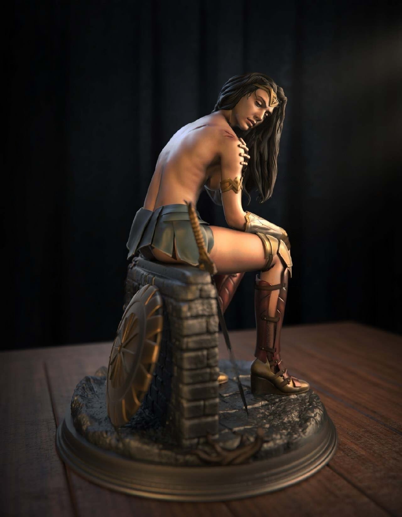 1846 Wonder Woman Special Edition - Gal Gadot - STL 3D Print Files - 3D Printed Garage Kit ガレージキット Resin Model Scale Figure フィギュア