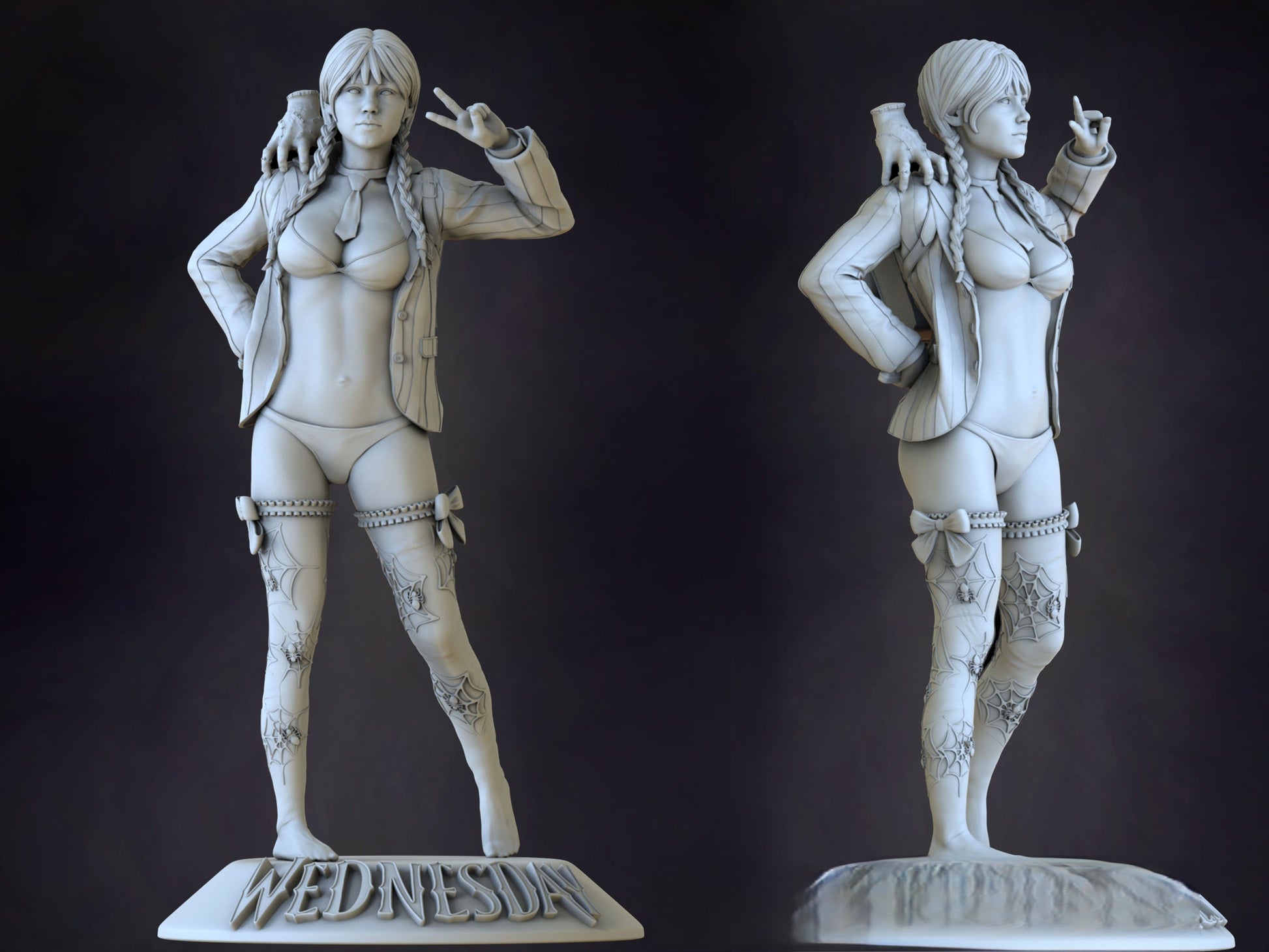 Wednesday Addams Special Edition - STL 3D Print Files - 3D Printed Garage Kit ガレージキット Resin Model Scale Figure フィギュア