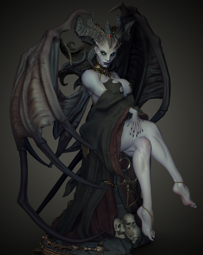 Lilith Special Edition - Diablo - STL 3D Print Files - 3D Printed Garage Kit ガレージキット Resin Model Scale Figure フィギュア